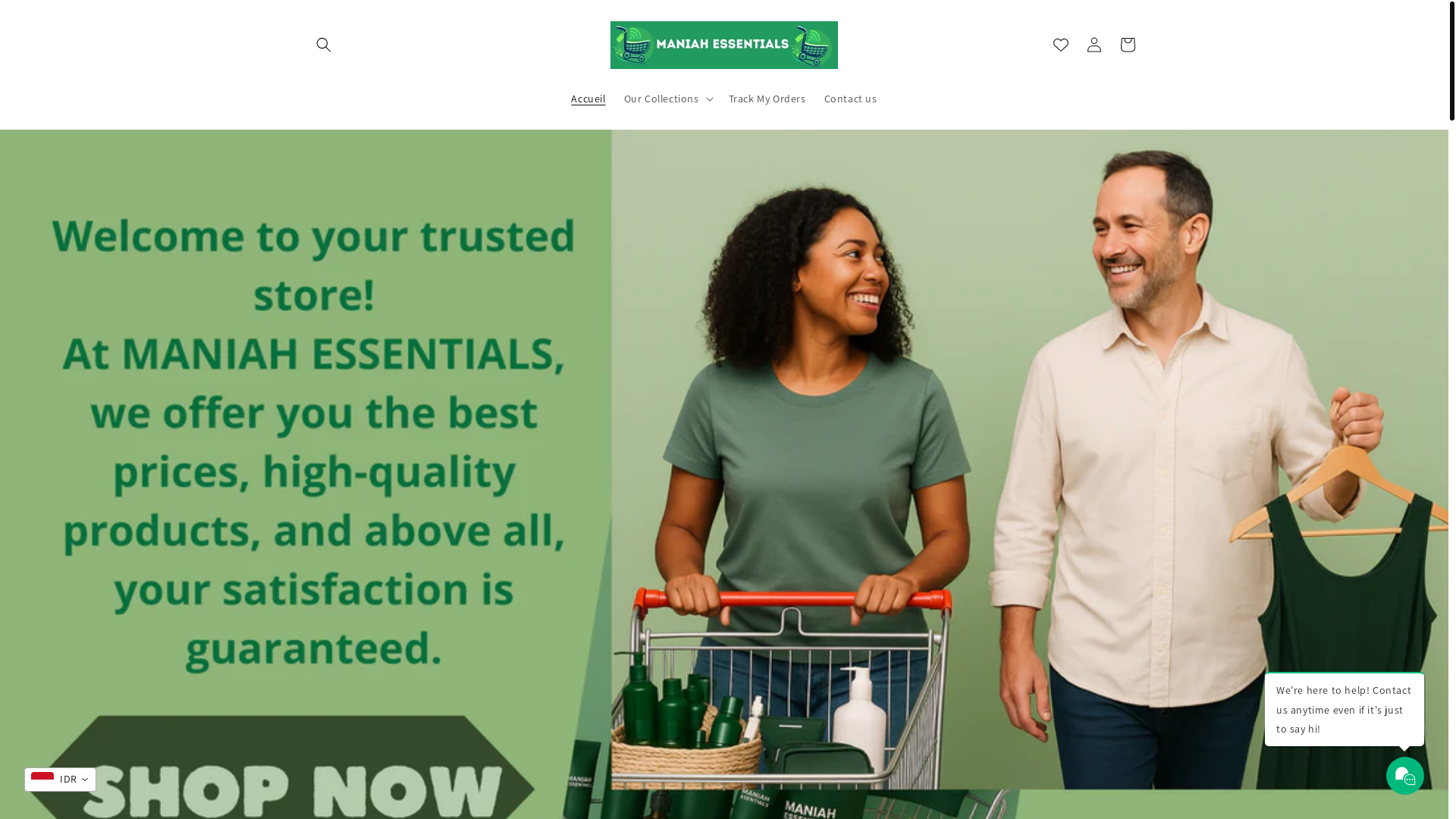 website screenshot of https://maniahessentiaals.com/