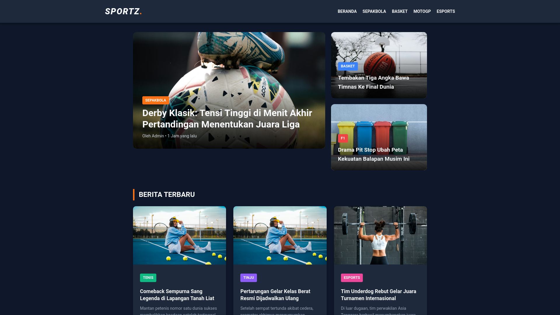 website screenshot of https://sportznews.pages.dev/