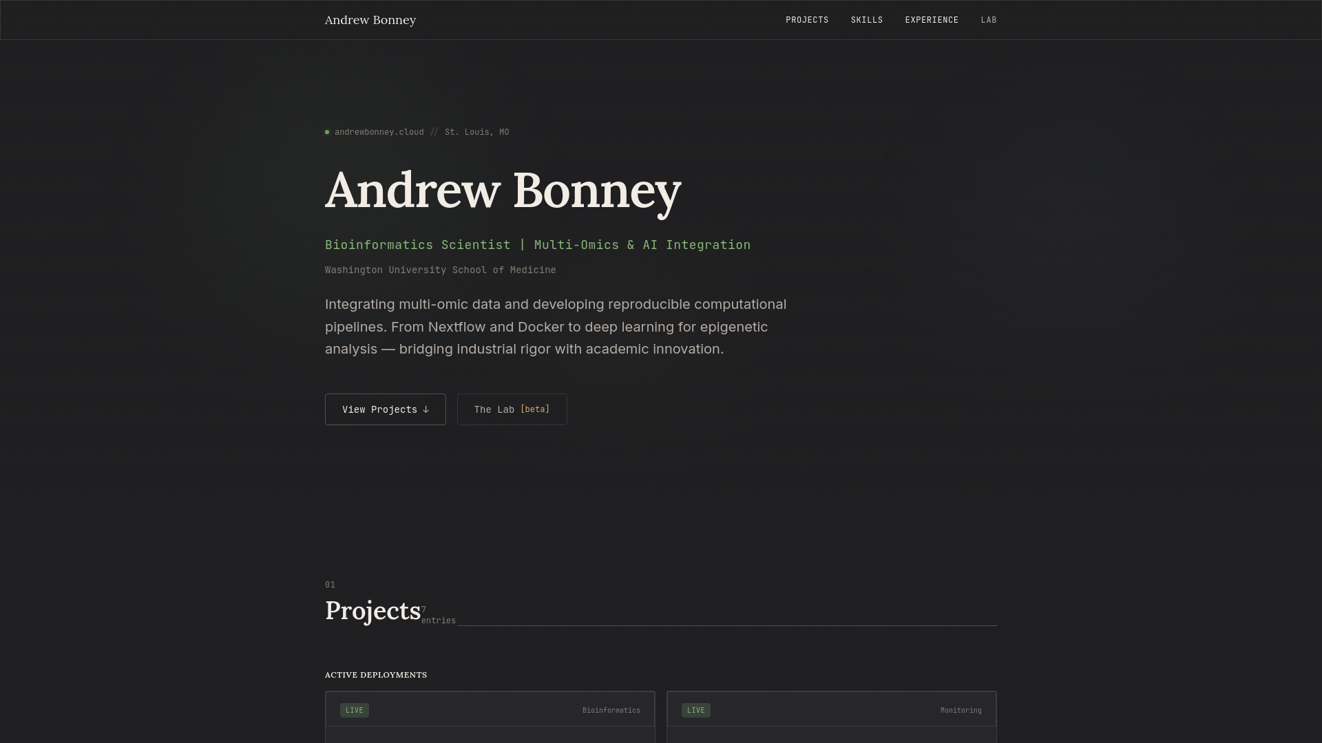 website screenshot of https://andrewbonney.pages.dev/