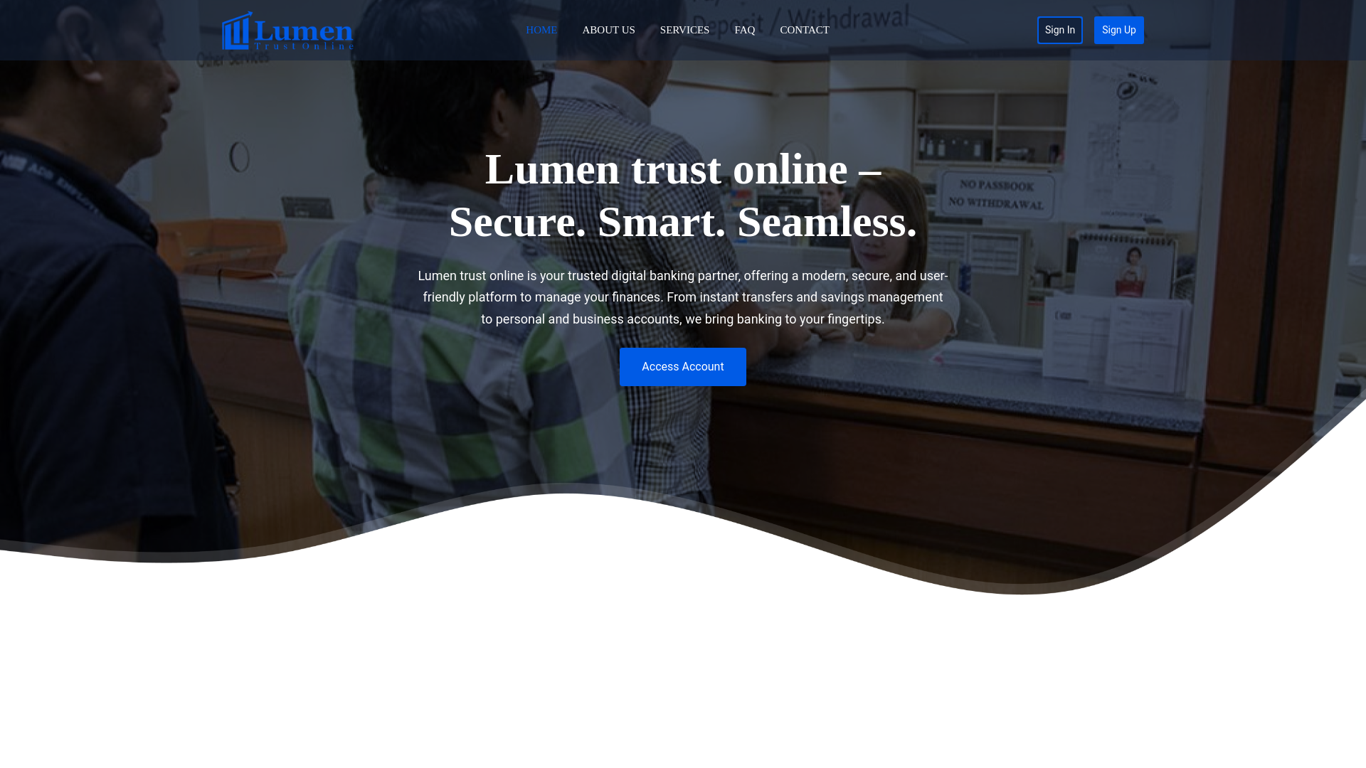 website screenshot of https://lumentrustonline.com/