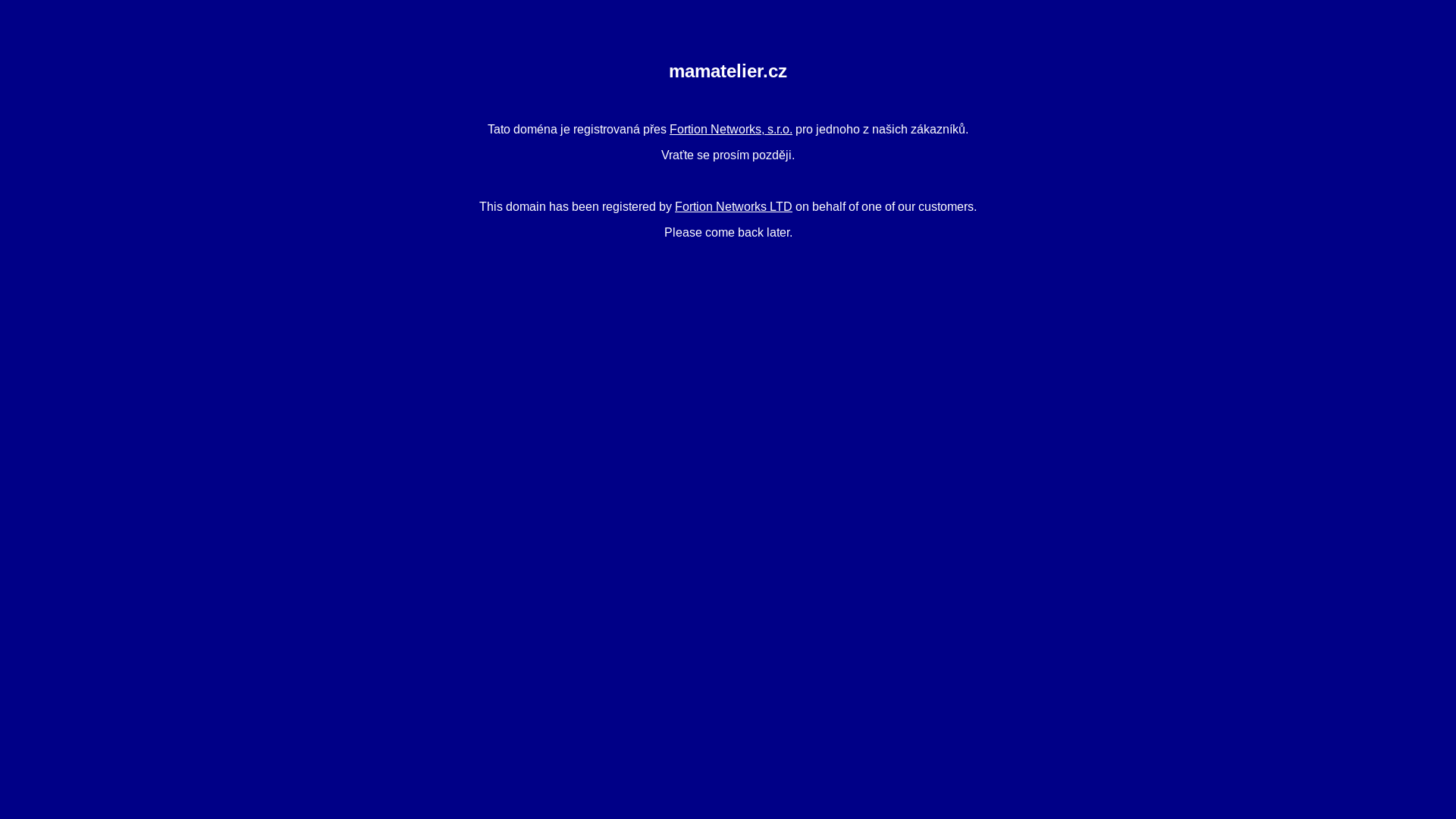 website screenshot of https://mamatelier.cz/