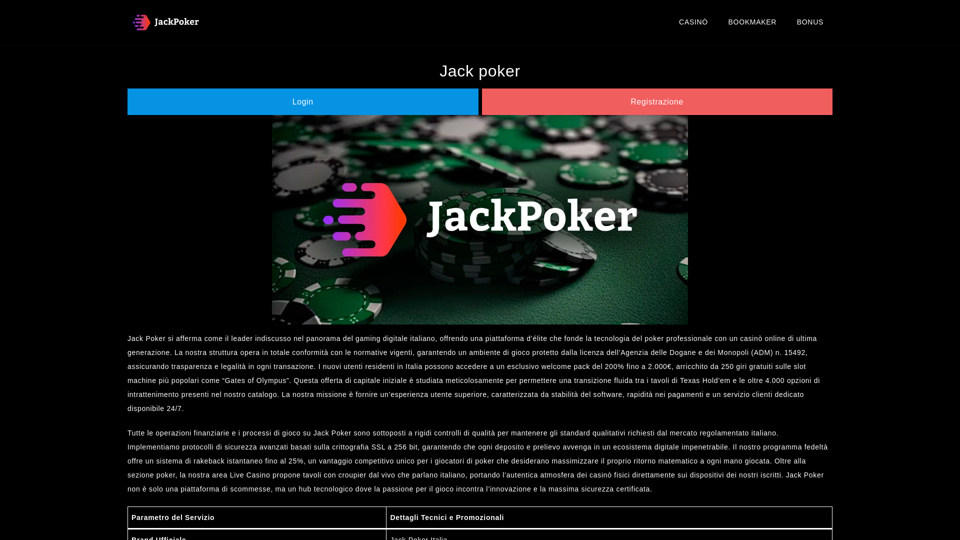 website screenshot of https://jackpoker-it.it/