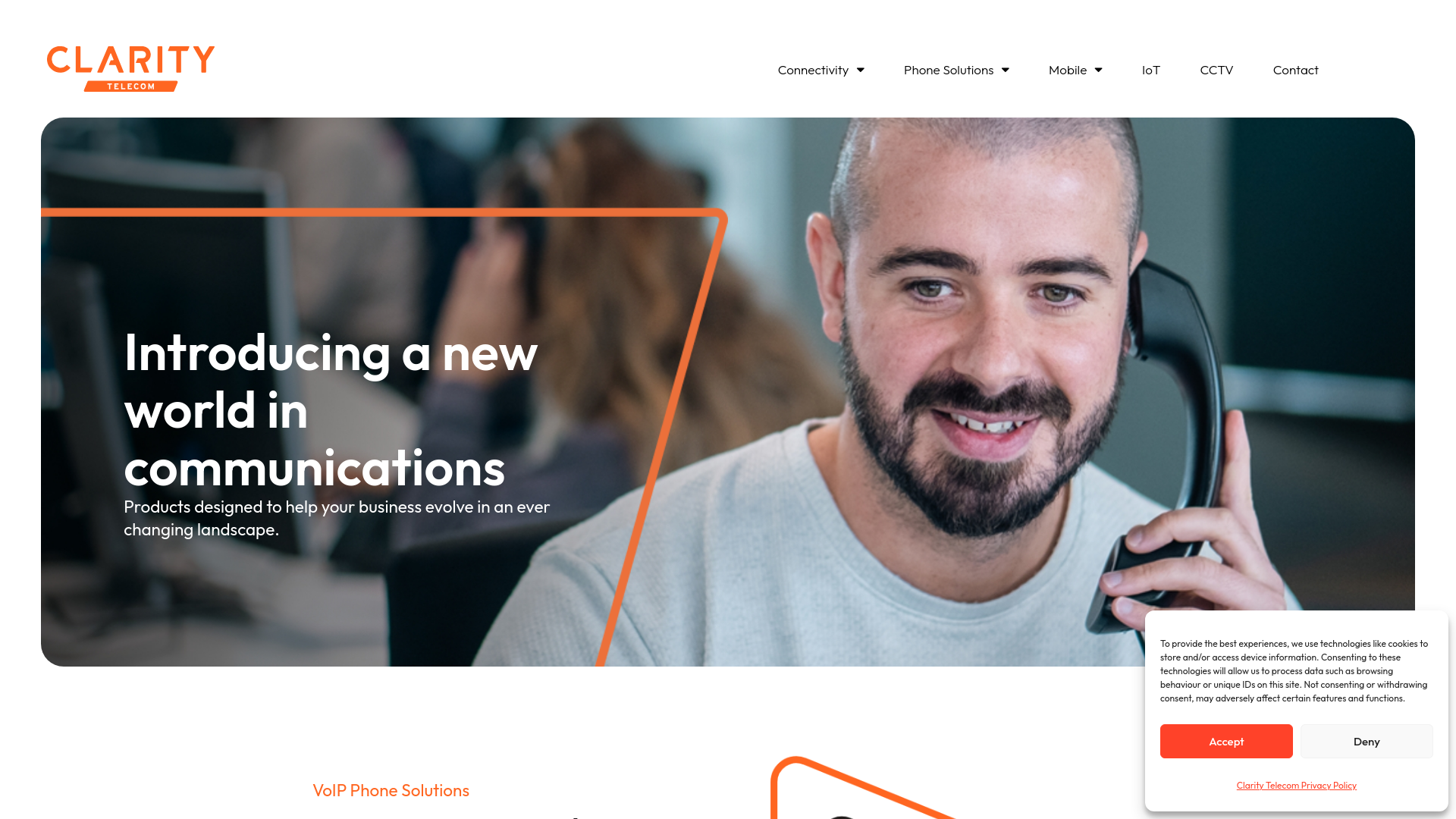 website screenshot of https://clarity-telecom.co.uk