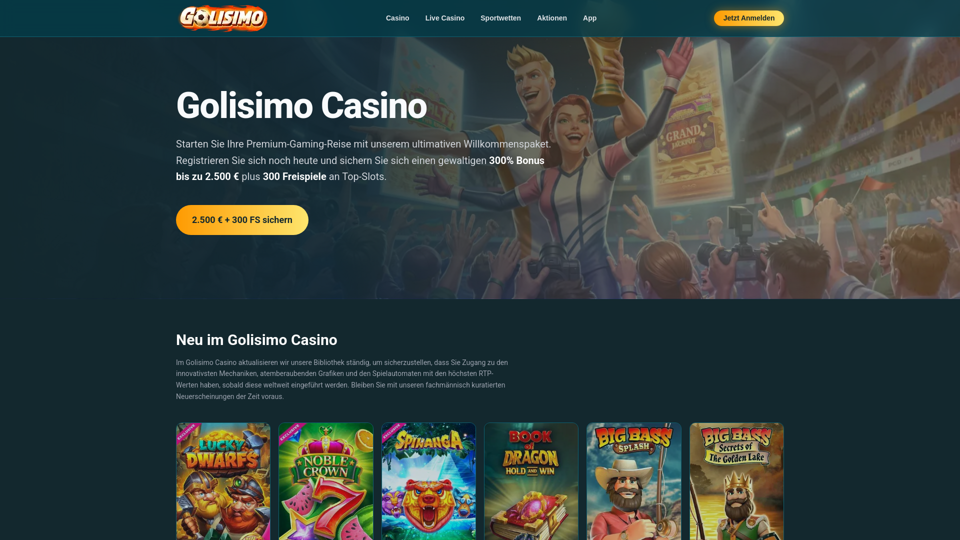 website screenshot of https://golisimocas.de/