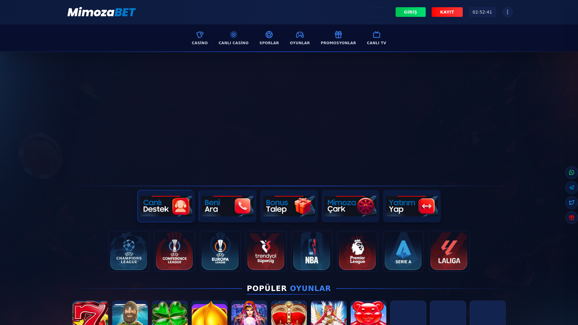 website screenshot of https://mimozabet.cc