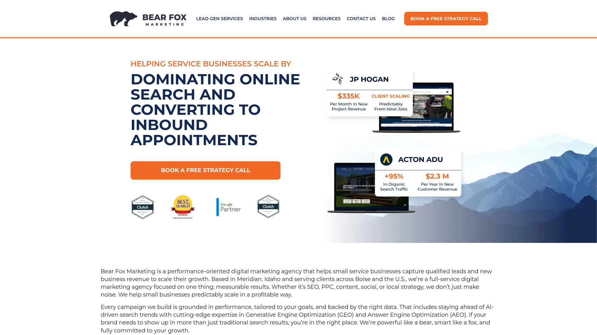 website screenshot of https://nextbearfoxmktg.com