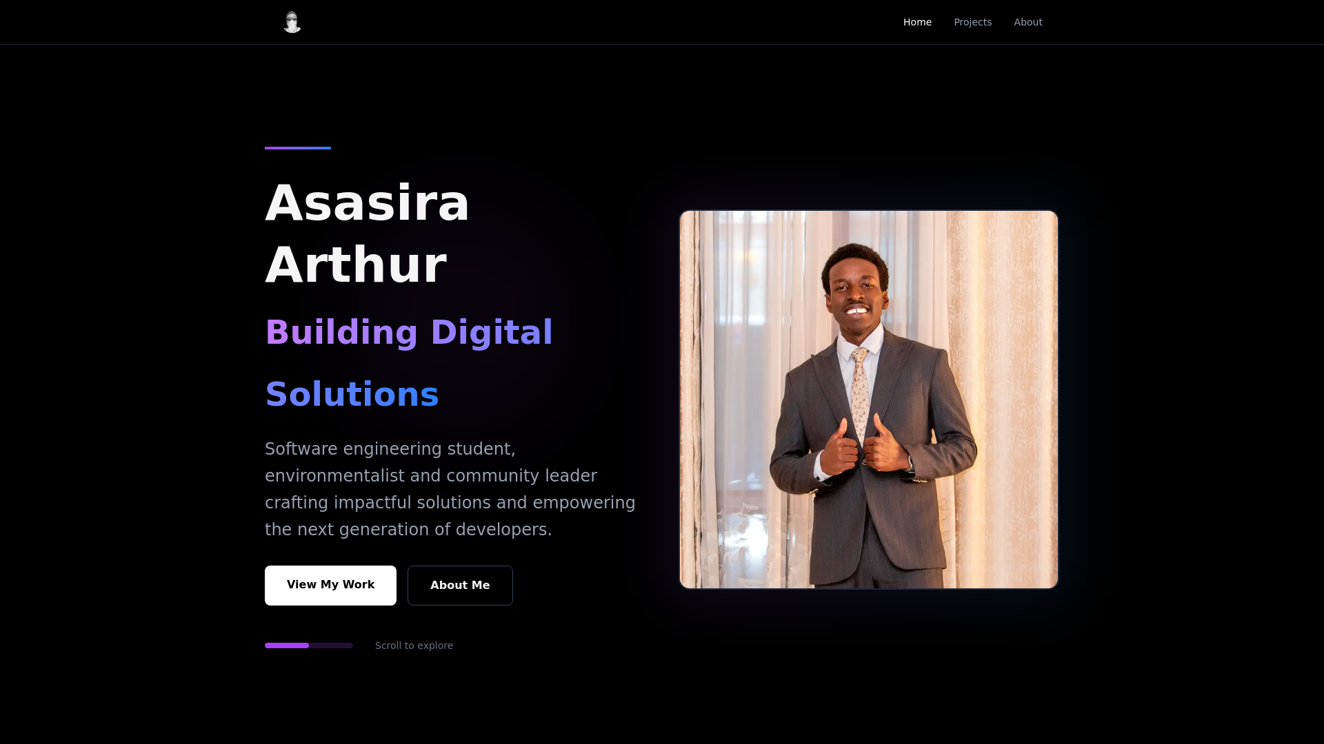 website screenshot of https://asasira.me/