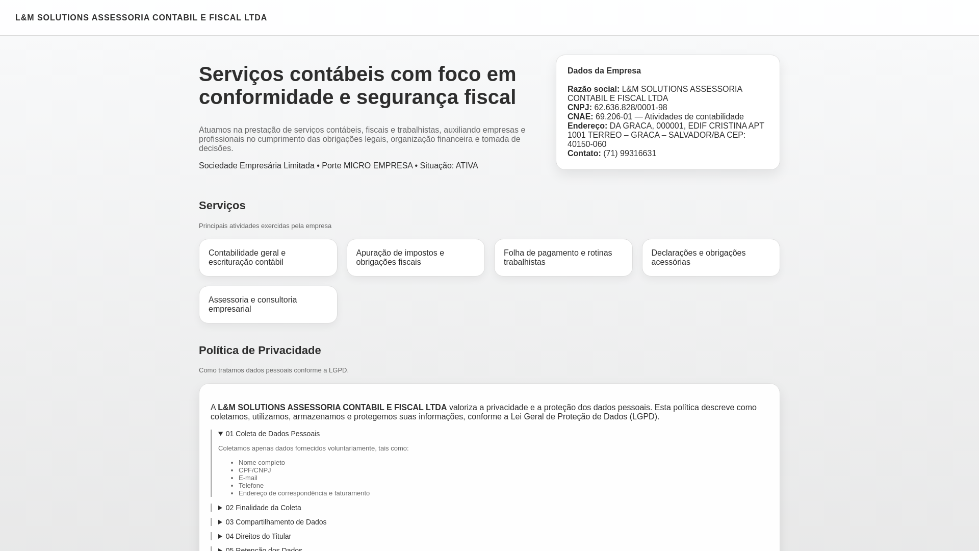 website screenshot of https://fiscalinteligente.lat