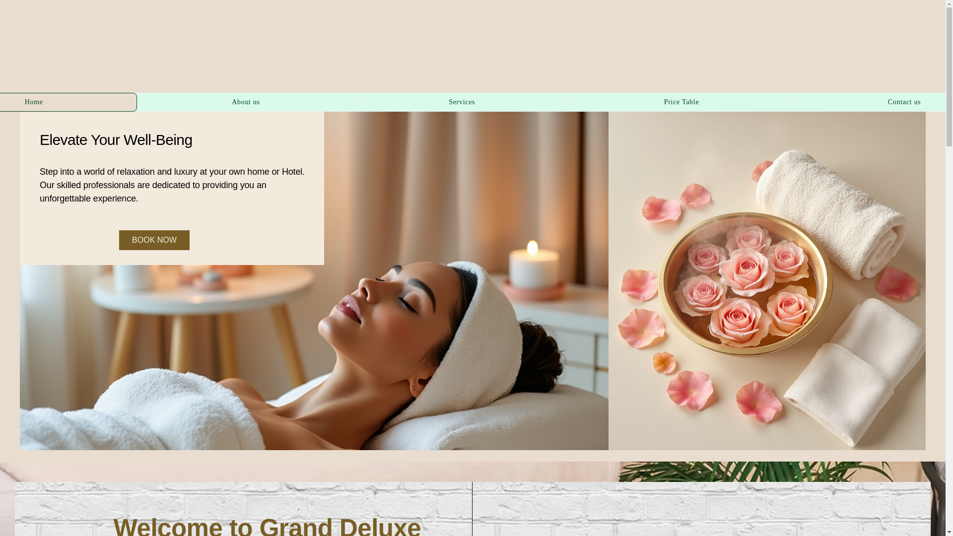 website screenshot of https://granddeluxemassage.com/