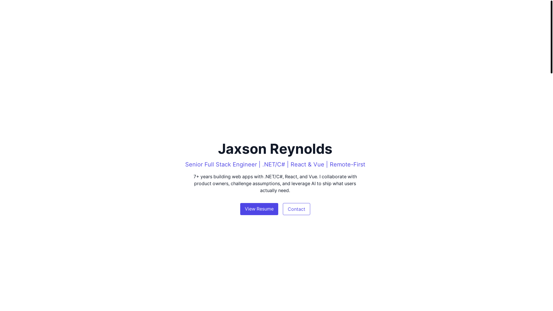 website screenshot of https://resume-website-6lw.pages.dev/