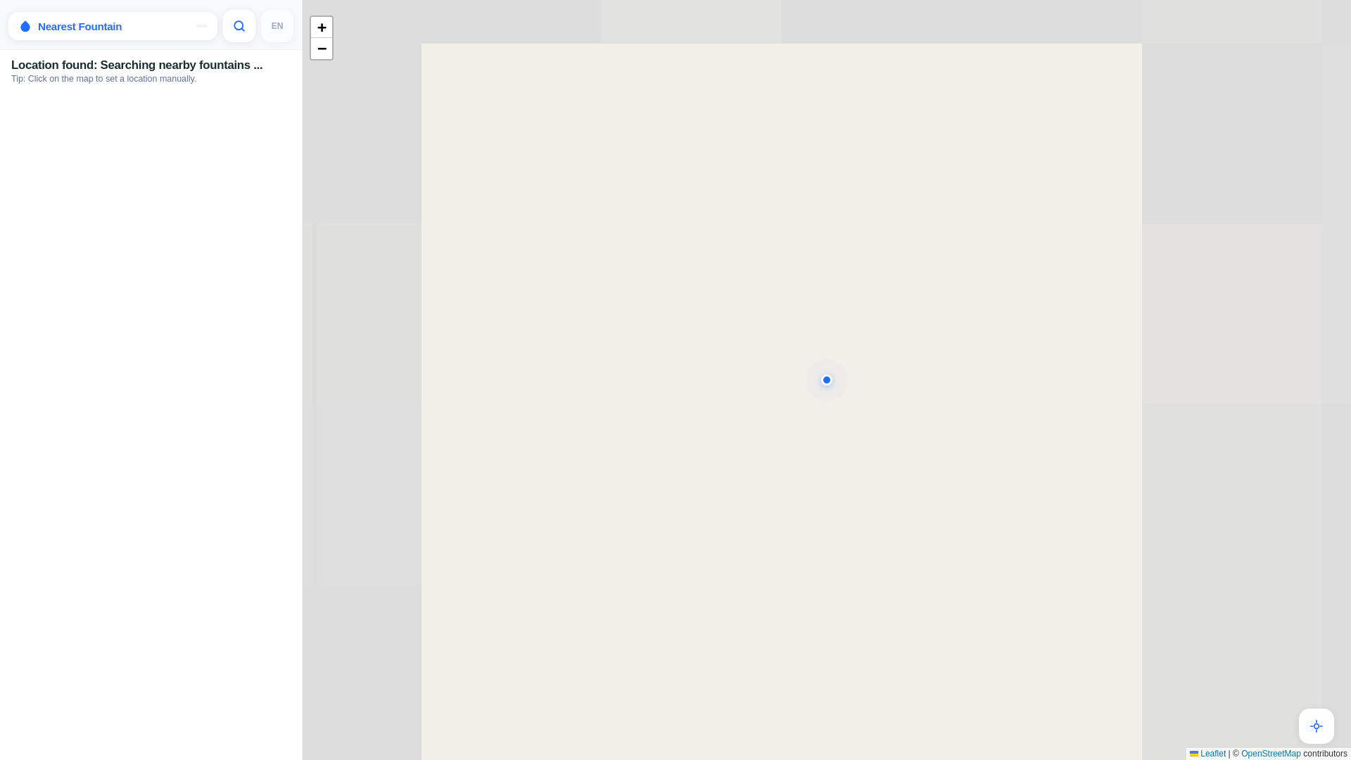 website screenshot of https://waterfountainfinder.com/