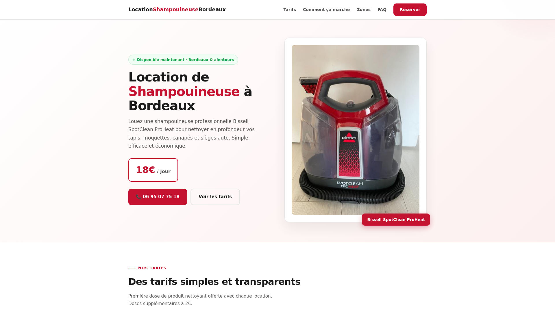 website screenshot of https://location-shampouineuse-bordeaux33.fr/