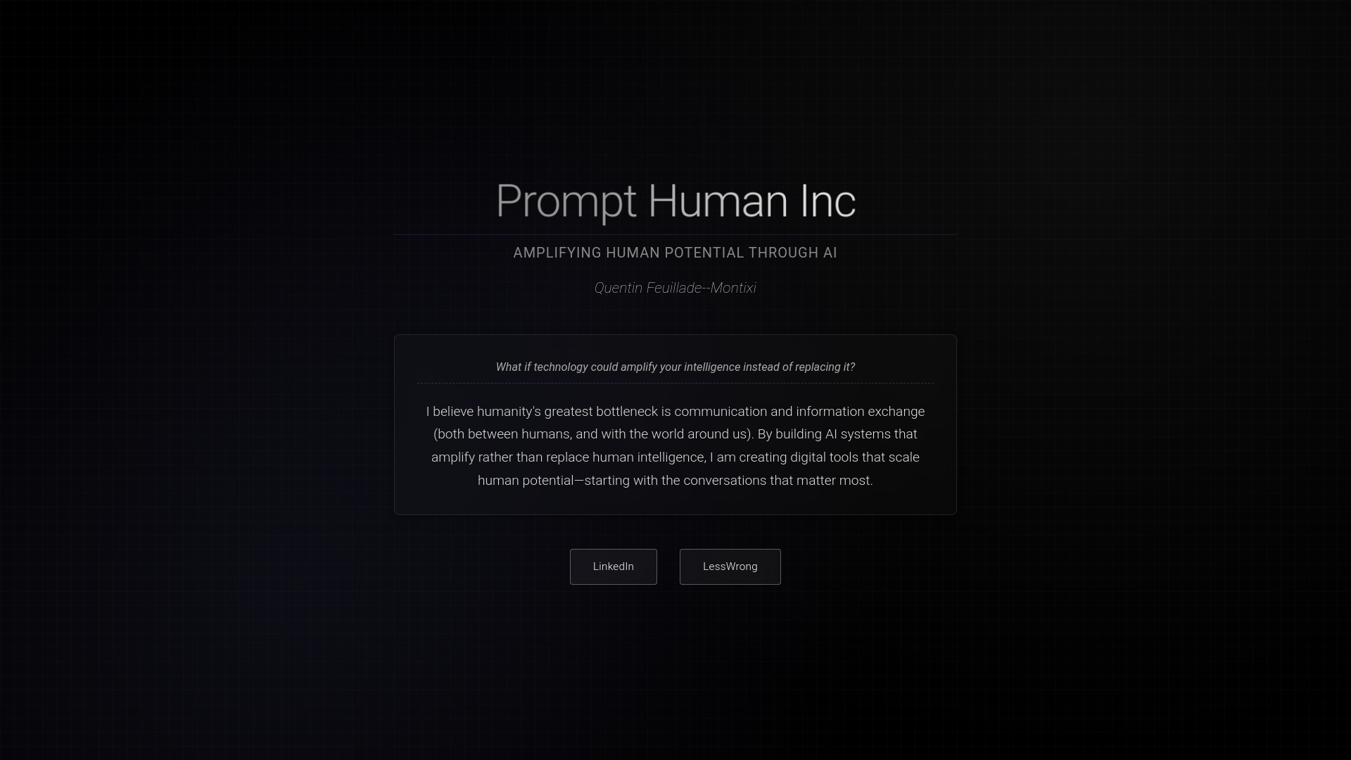 website screenshot of https://prompt-human.com/