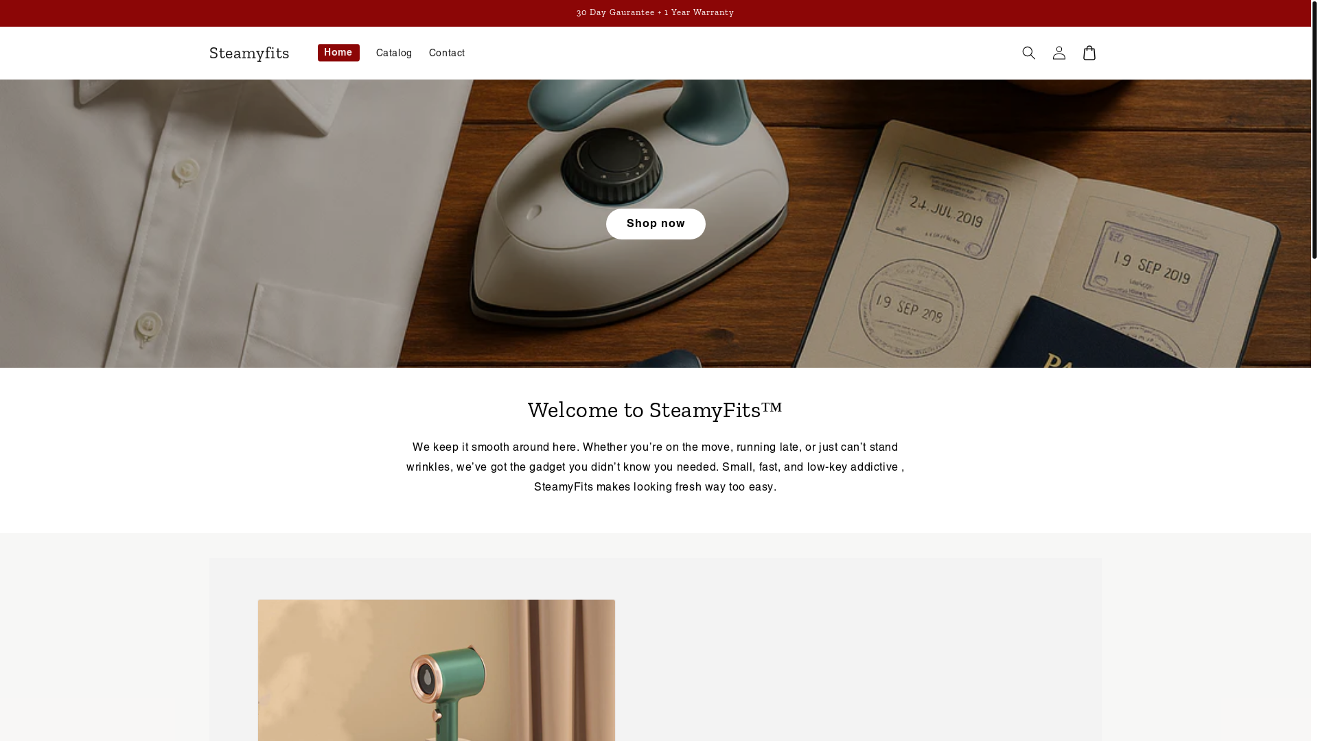 website screenshot of https://steamyfits.com/