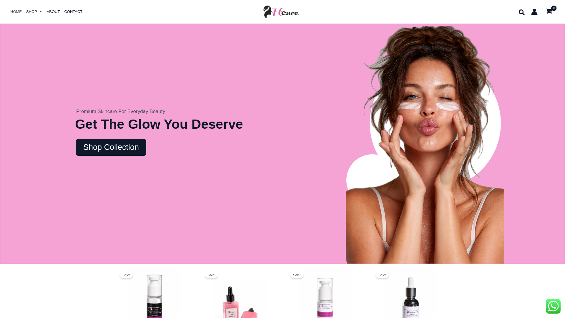 website screenshot of https://hcare-cosmetics.com/