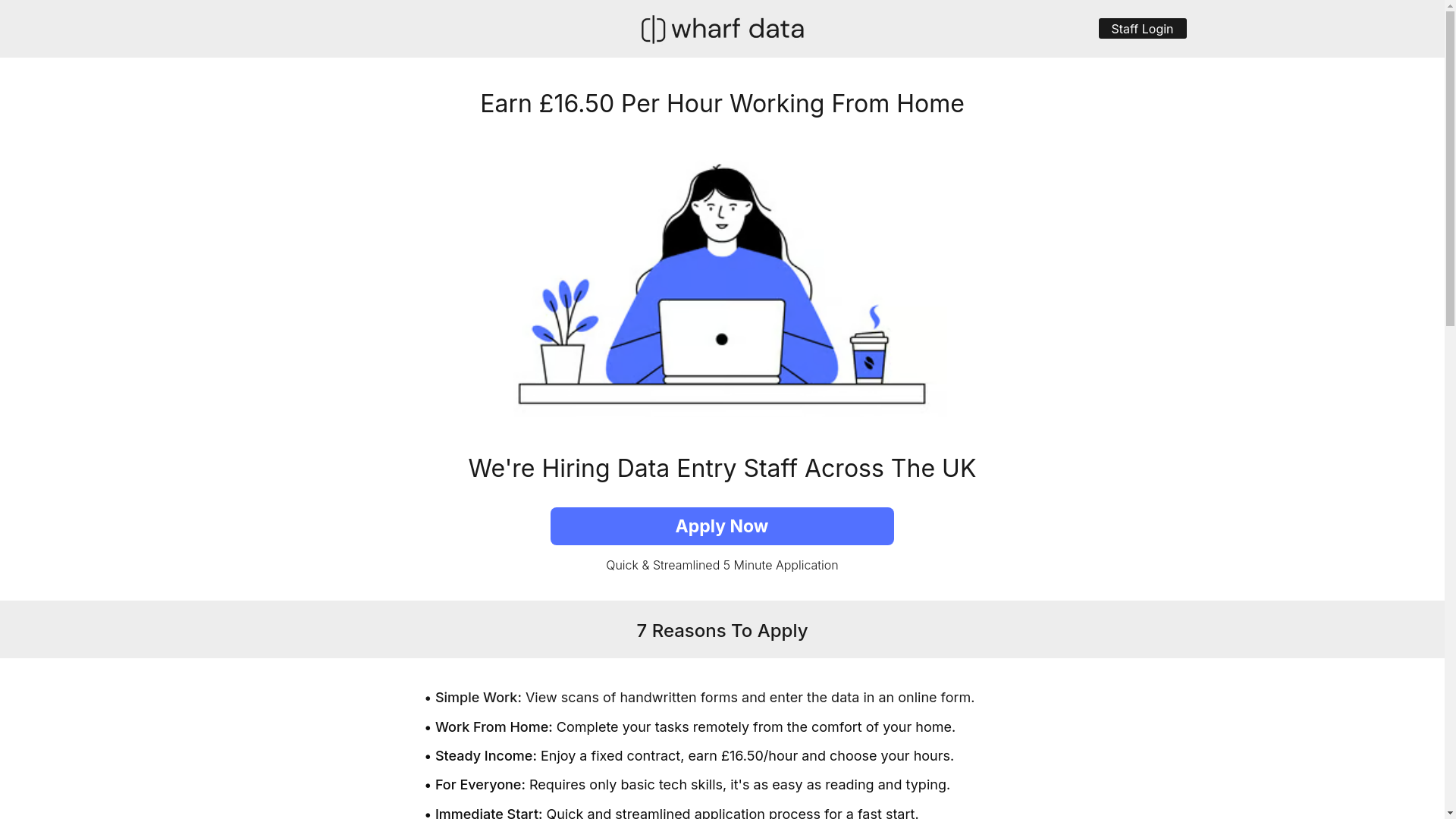 website screenshot of https://wharfdata.com/