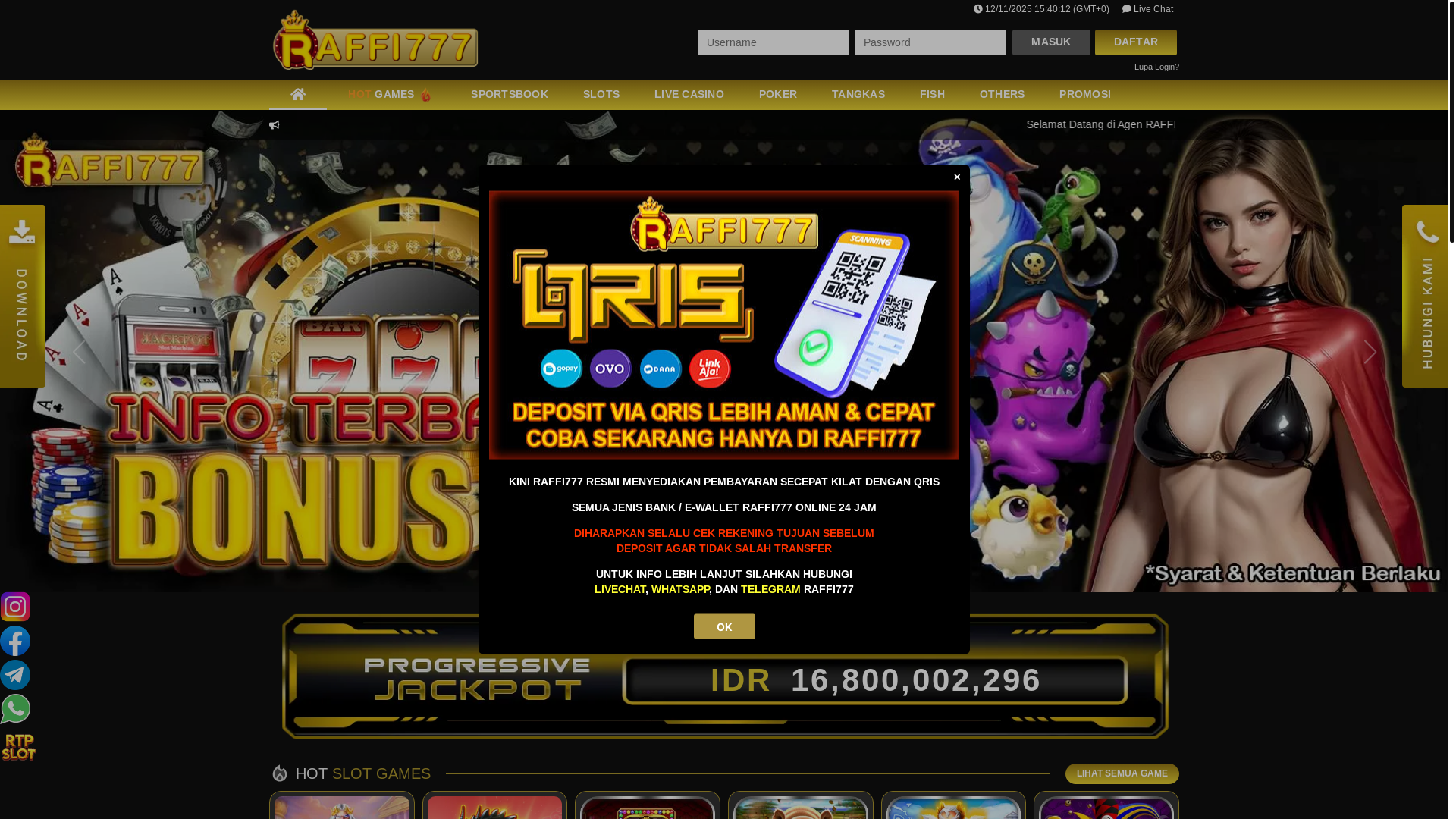 website screenshot of https://raffi777megawin.lol/