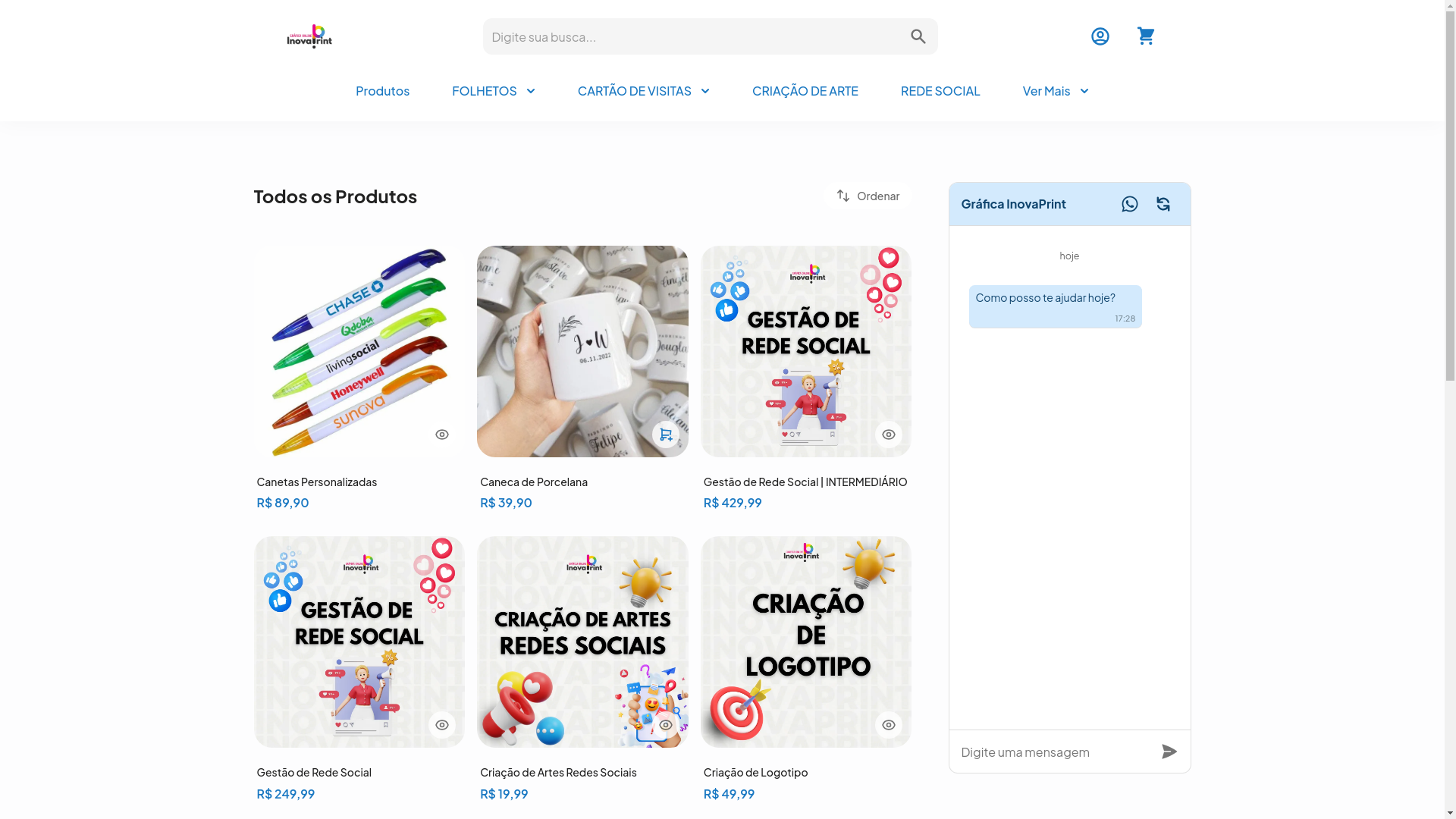 website screenshot of https://inovaprintonline.com.br/