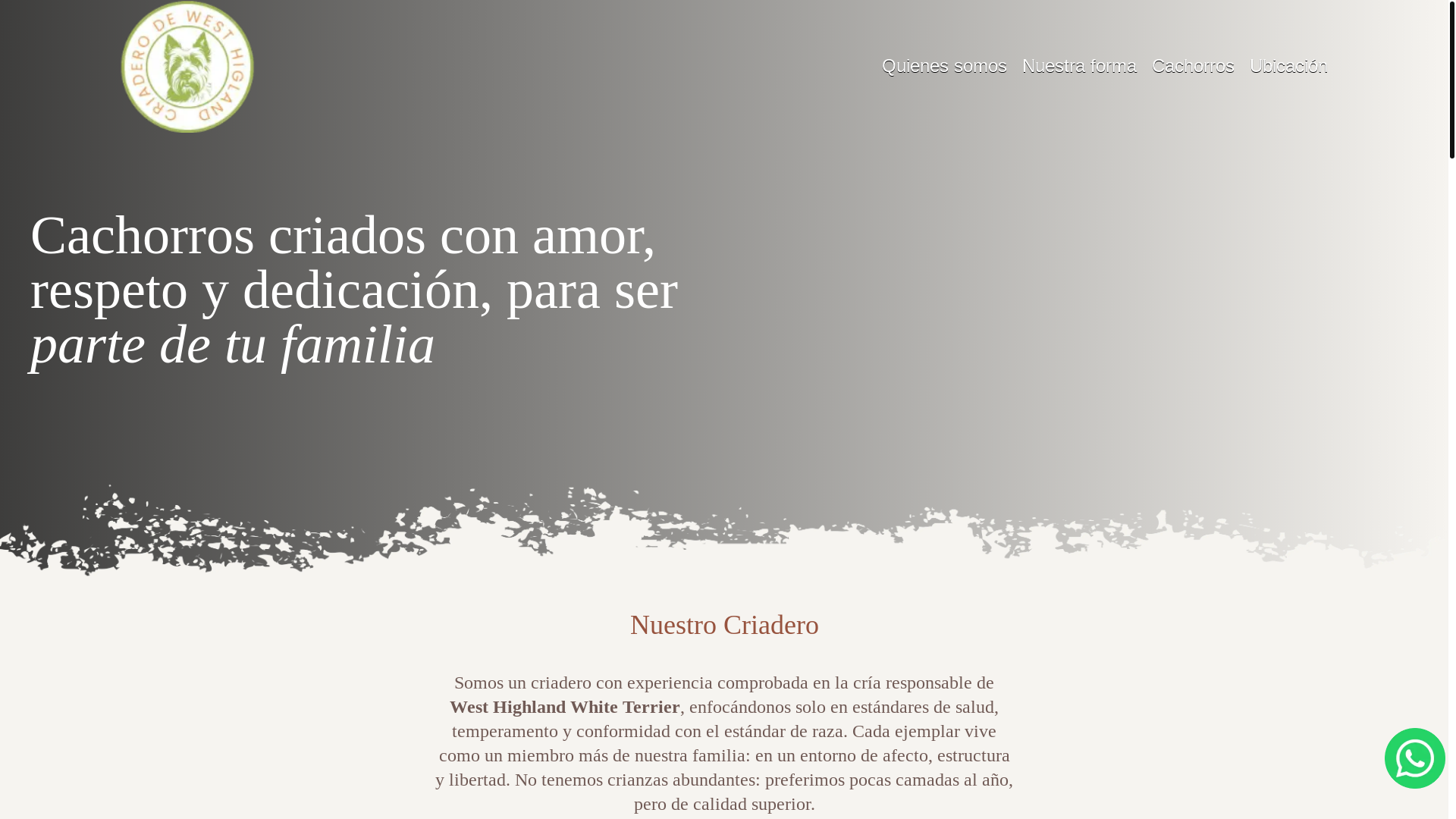 website screenshot of https://criaderodewesthigland.cl/