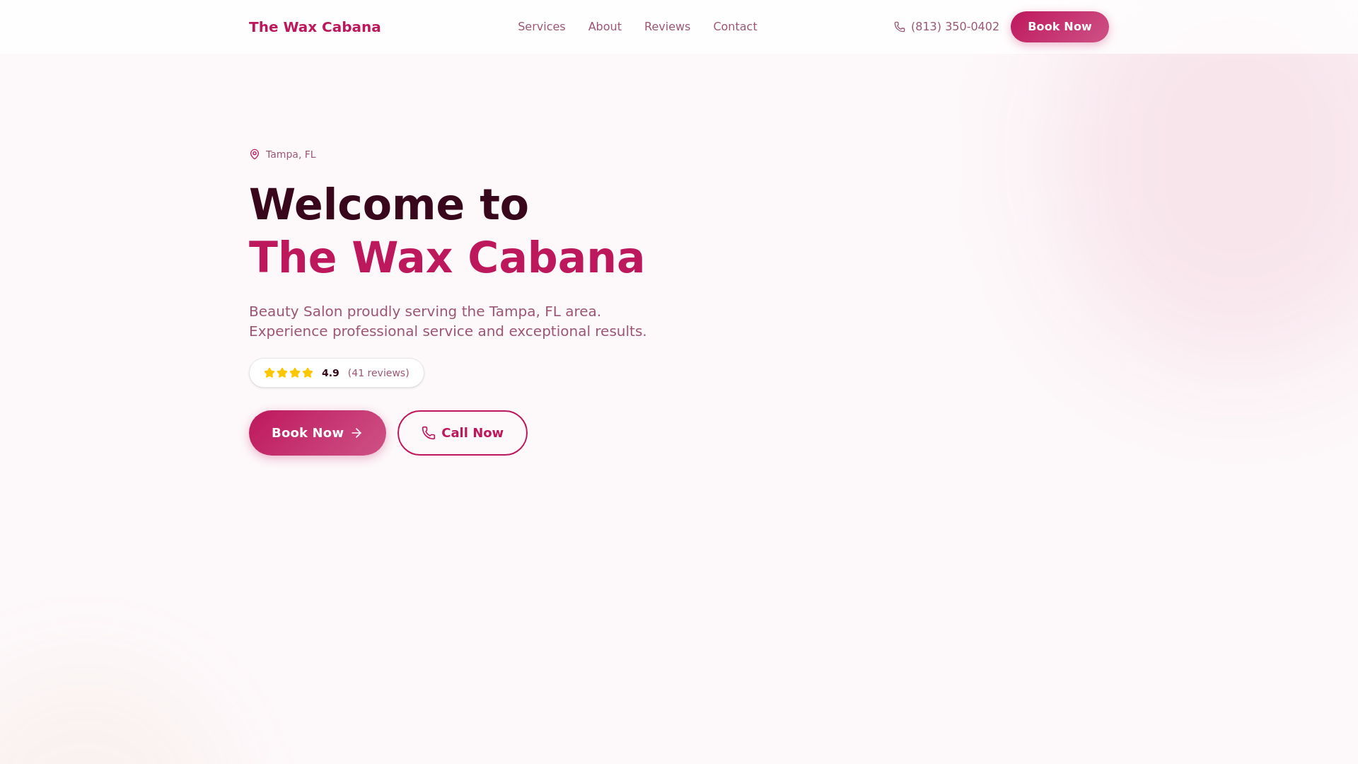 website screenshot of https://the-wax-cabana-fl-odev.pages.dev/