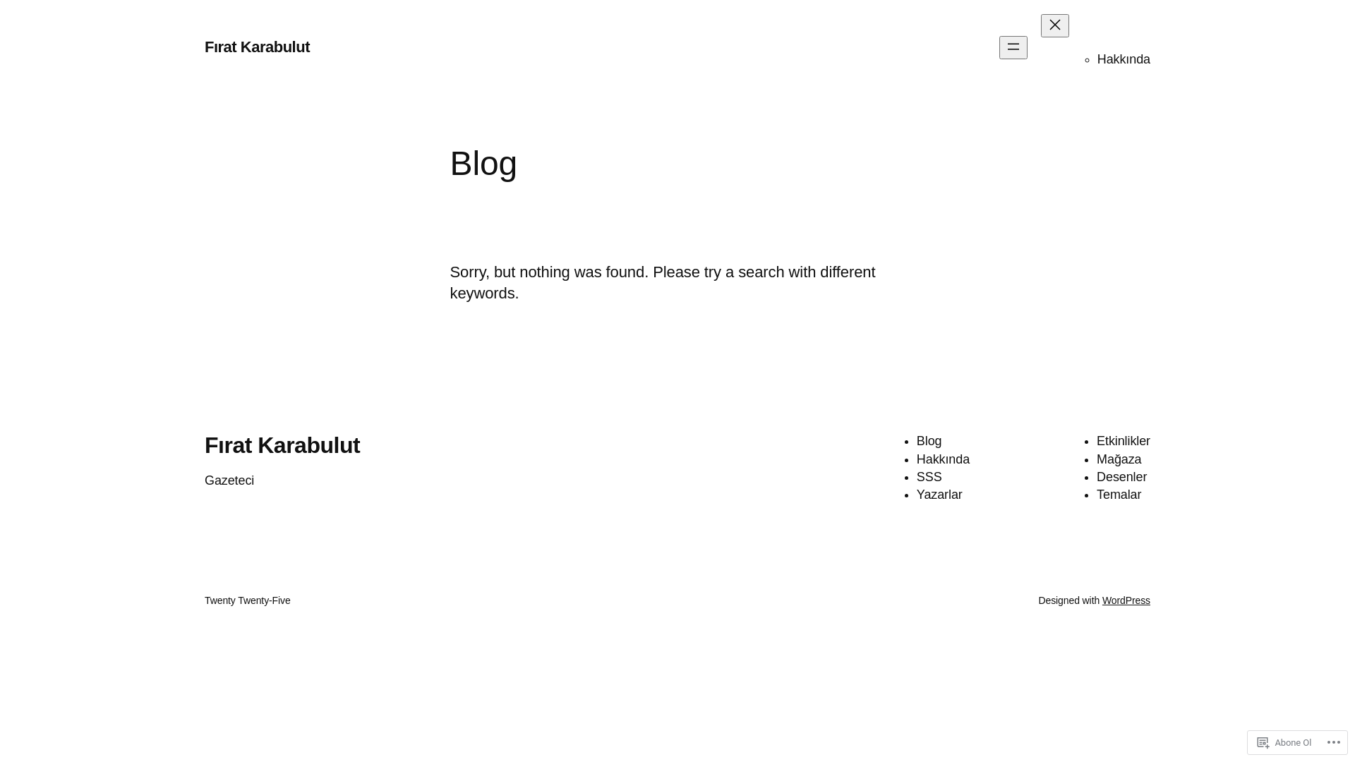 website screenshot of https://firatkarabulutankara.com/