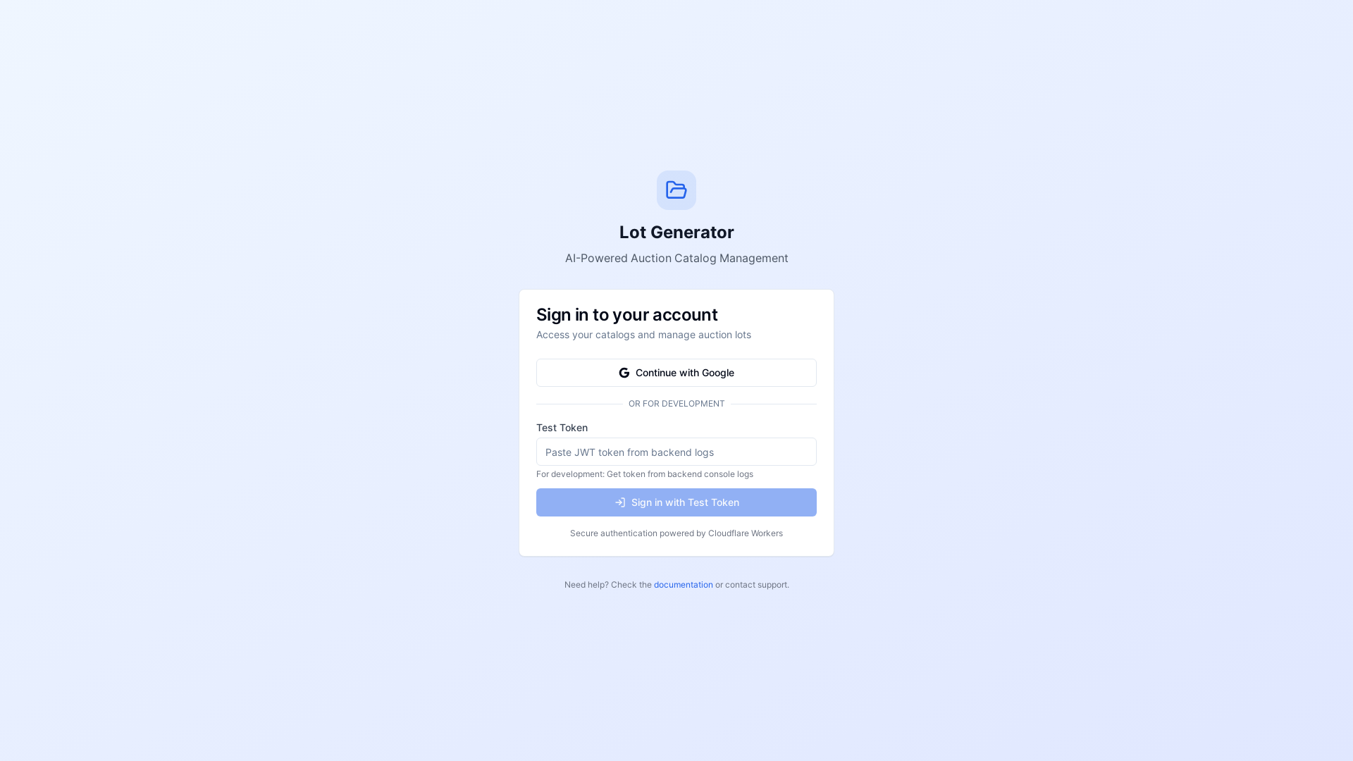 website screenshot of https://lot-generator-frontend.pages.dev/