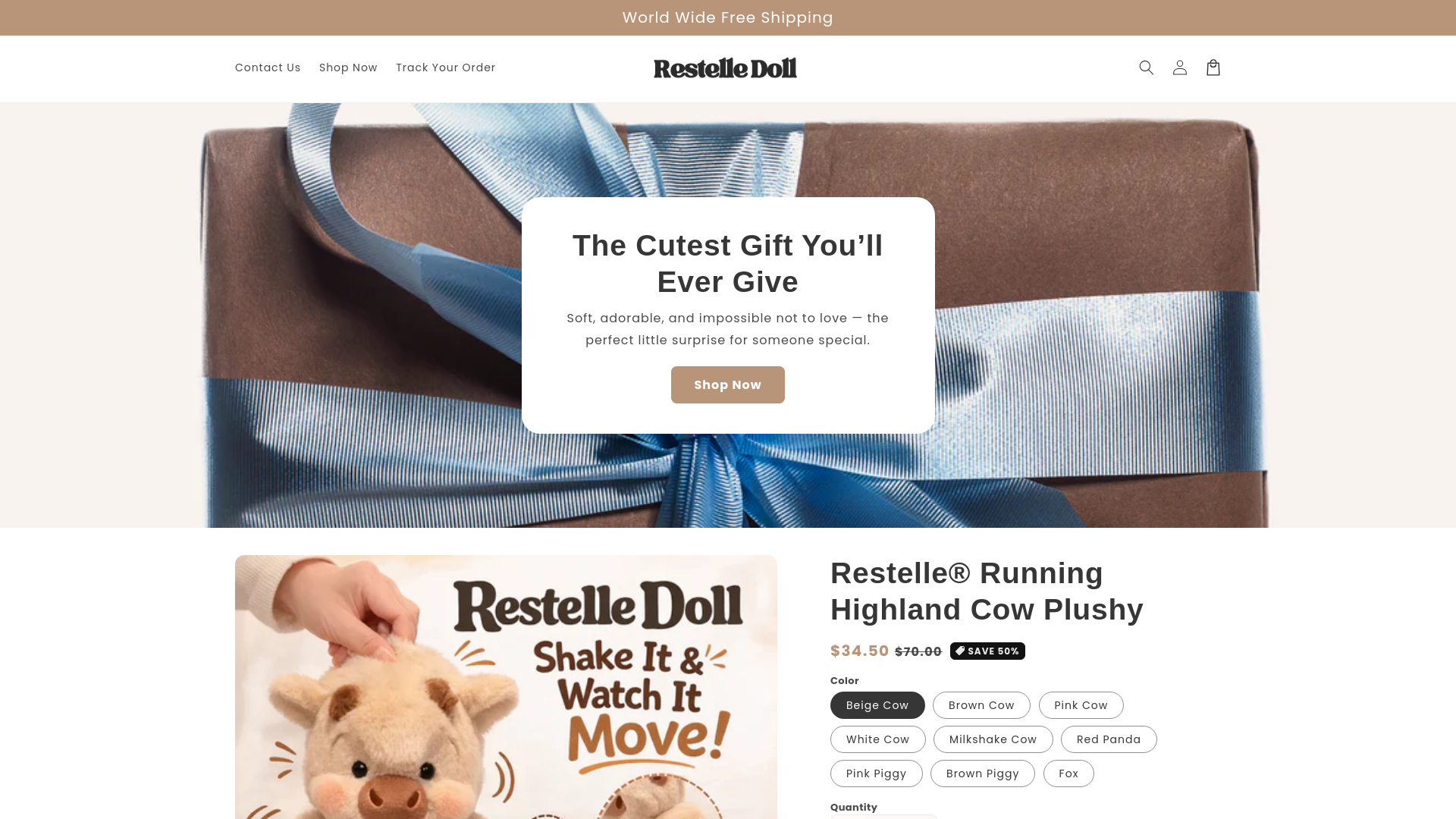 website screenshot of https://restelle.shop/
