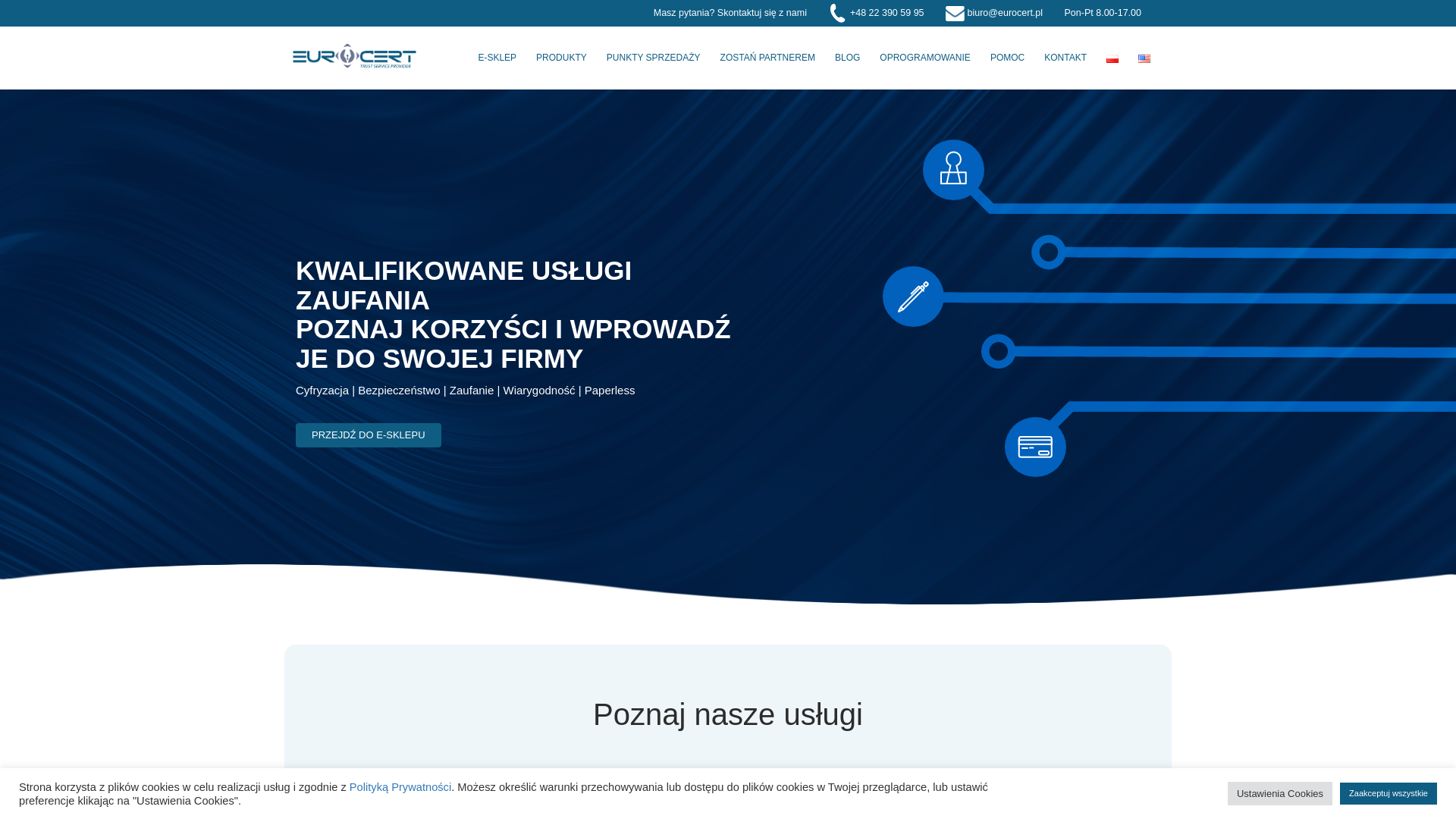 website screenshot of https://eurocert.pl/
