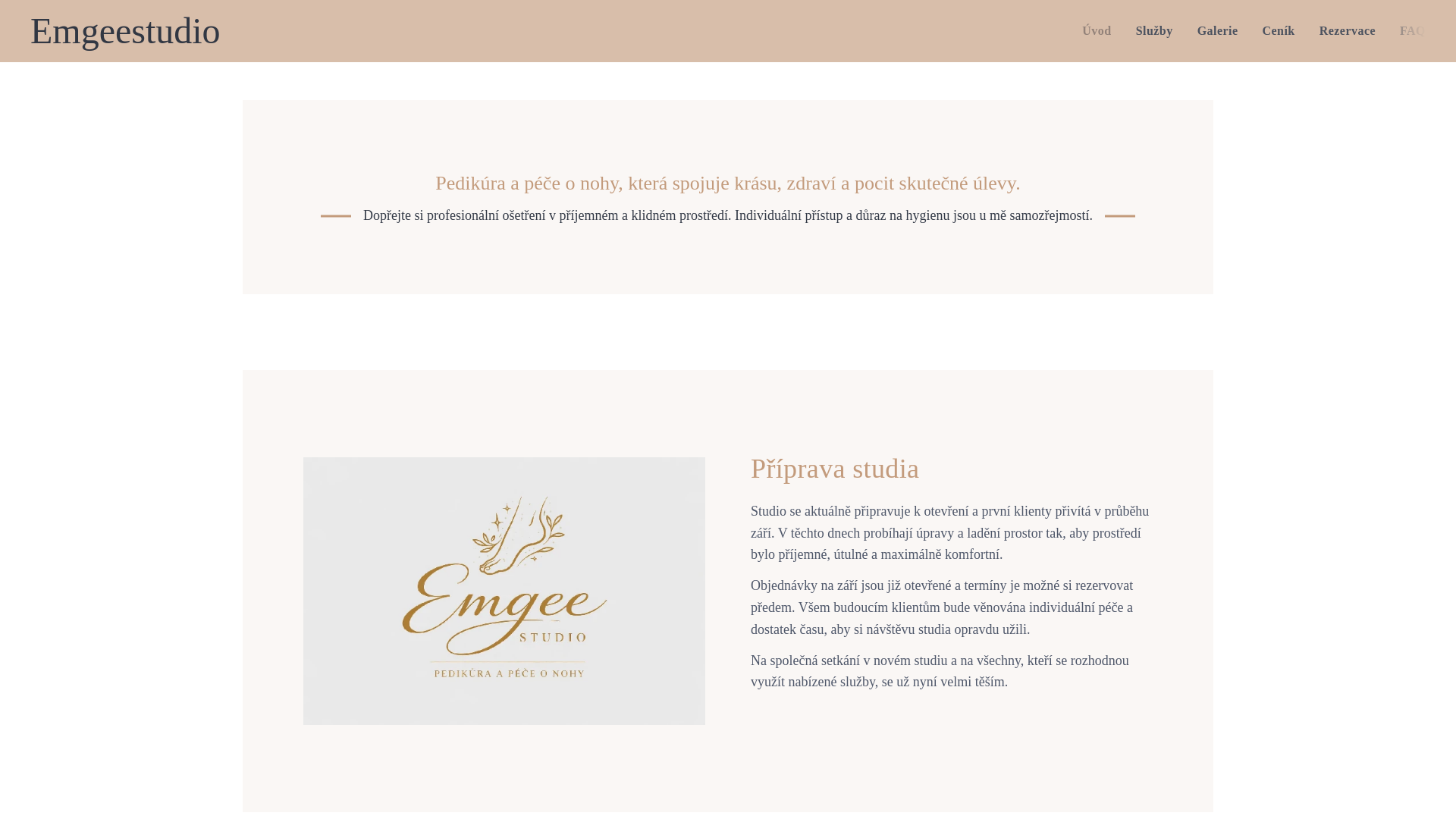 website screenshot of https://emgeestudio.cz/