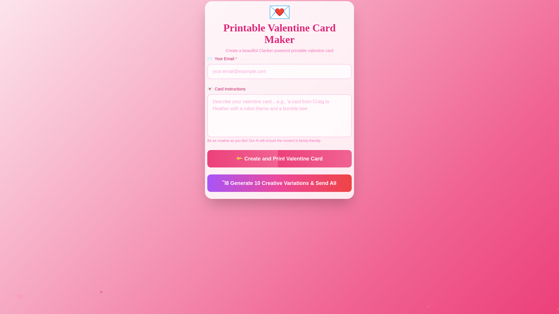 website screenshot of https://valentinebot.click/