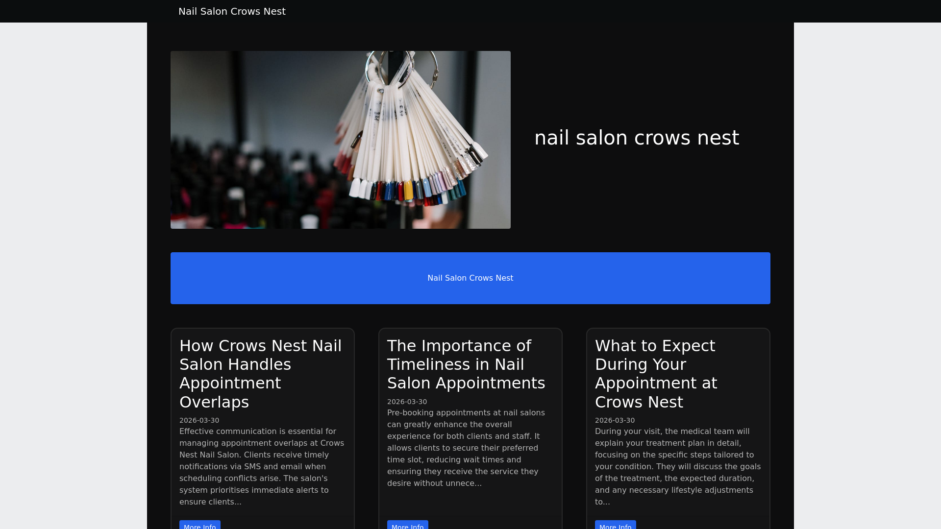 website screenshot of https://nail-salon-crows-nest.com