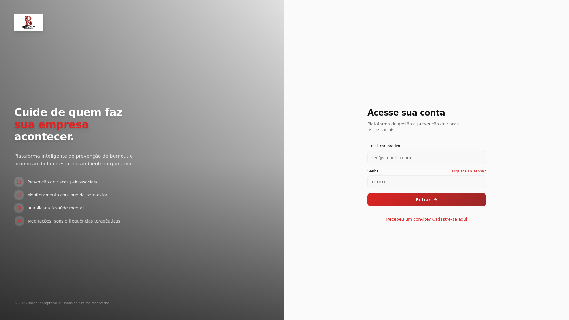 website screenshot of https://burnoutempresarial.com