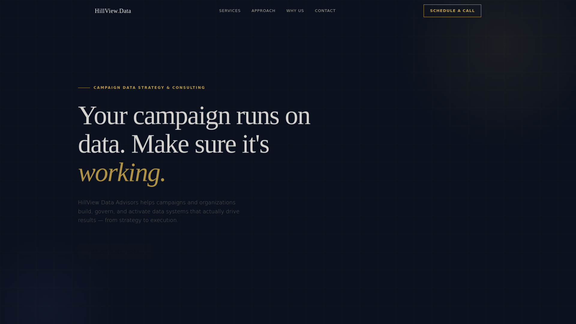 website screenshot of https://hillviewdata.com/