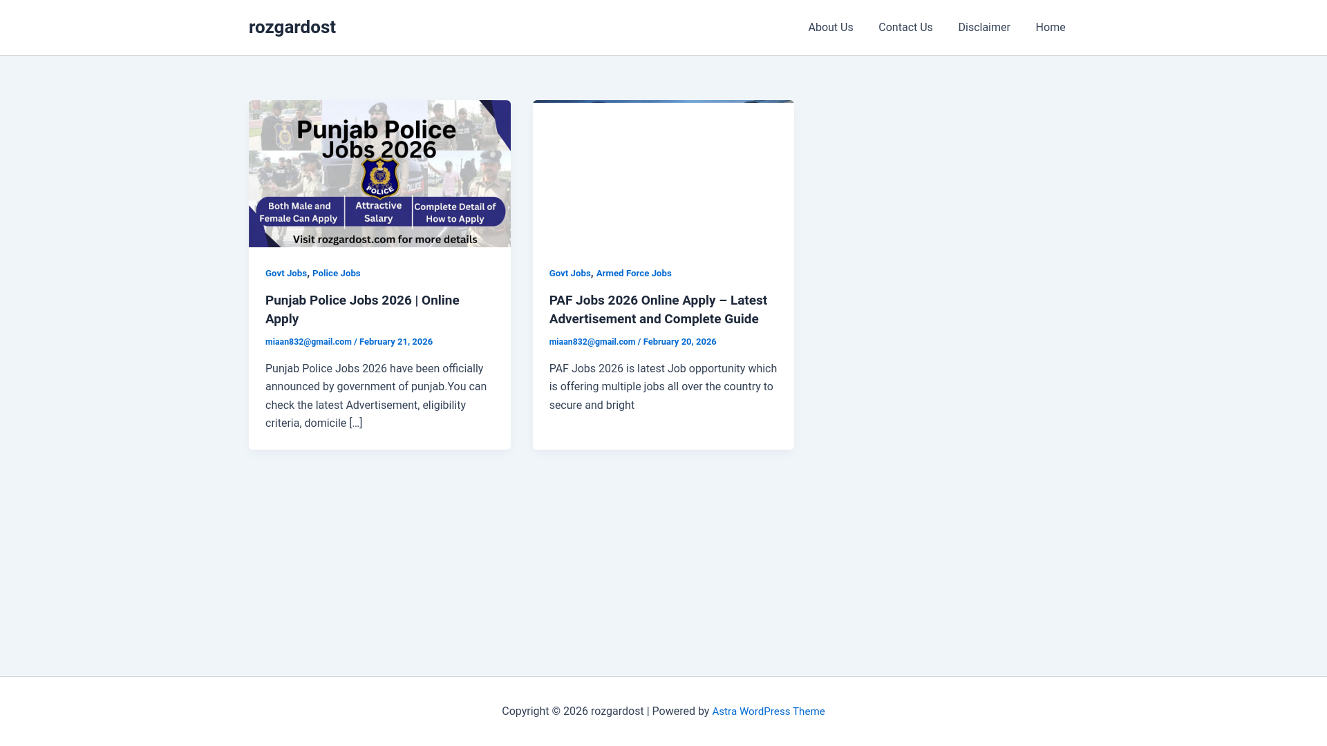 website screenshot of https://rozgardost.com/