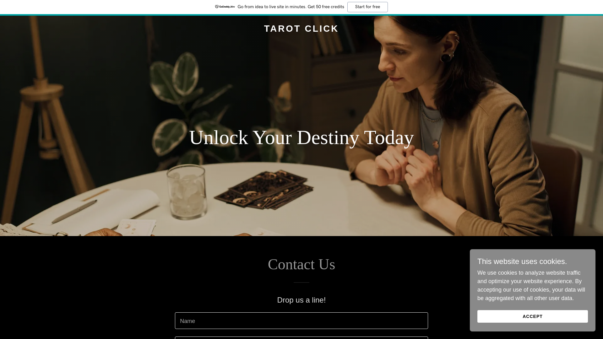 website screenshot of https://tarotclick.online/