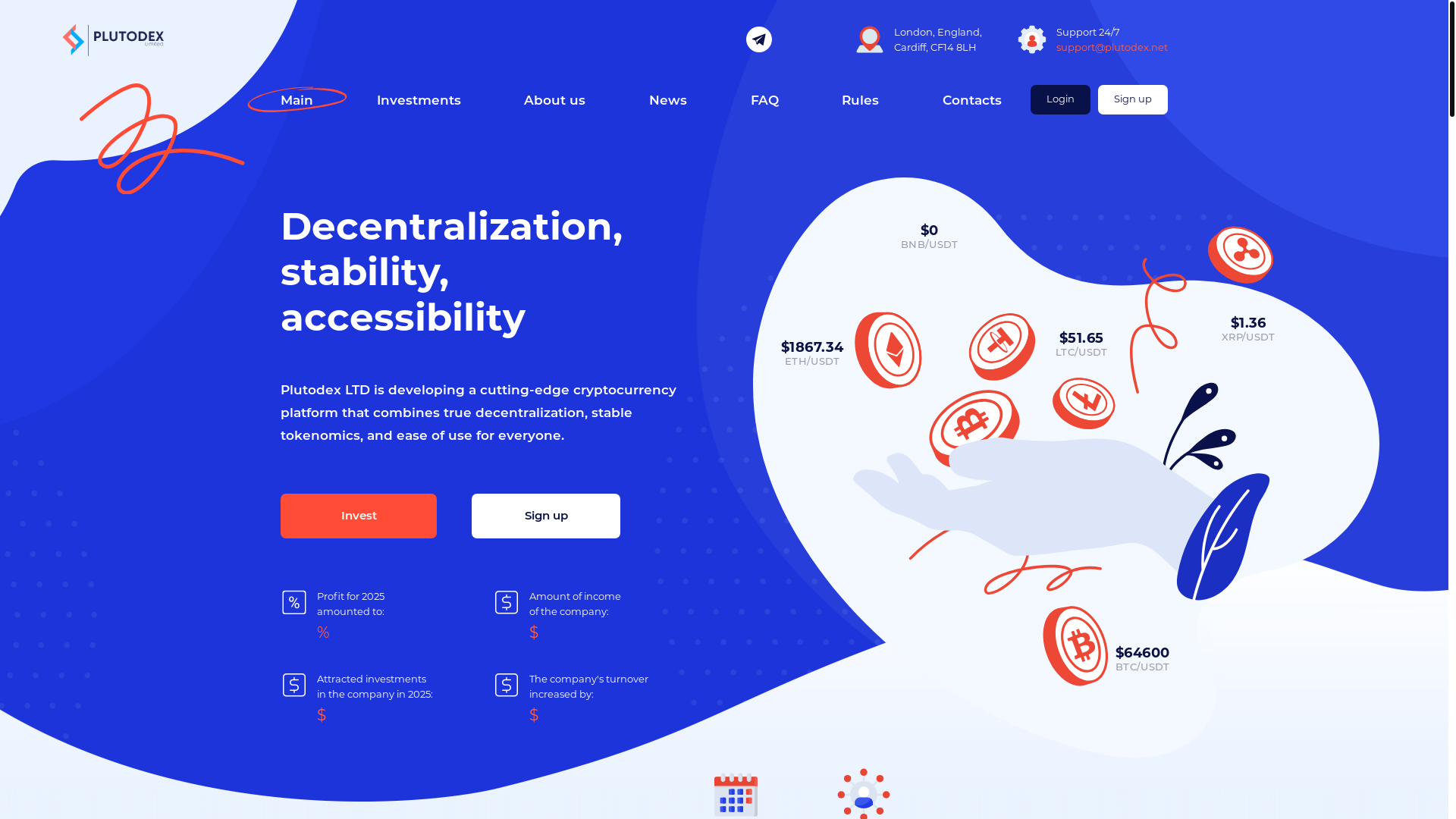 website screenshot of https://plutodex.net/
