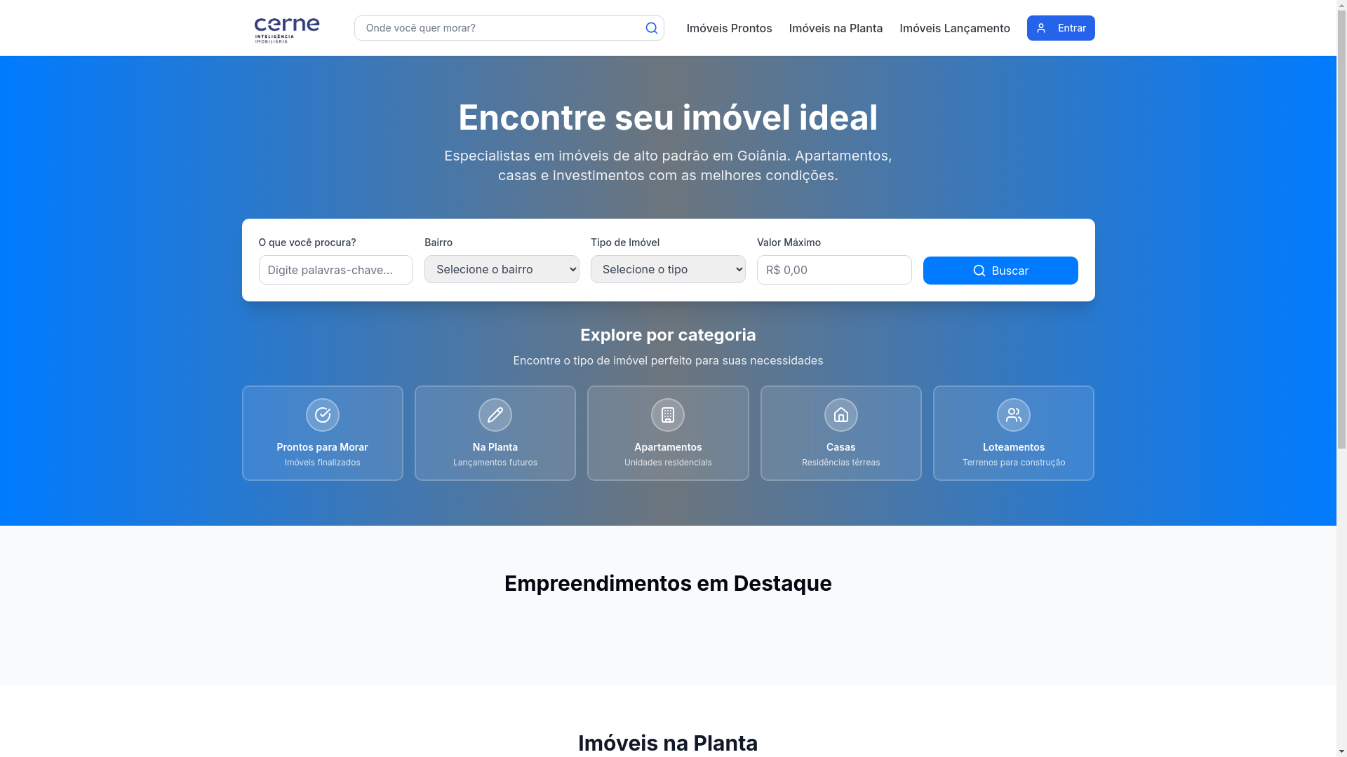 website screenshot of https://cernevendas.com.br/