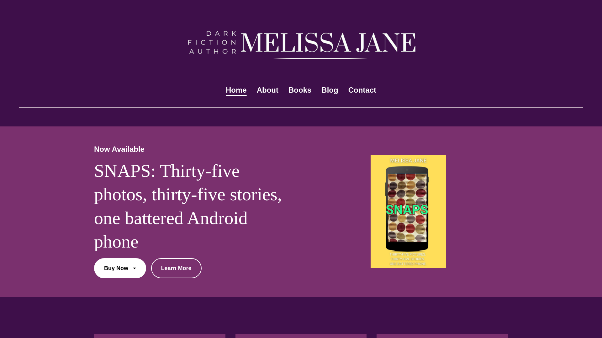 website screenshot of https://melissajanebooks.com/
