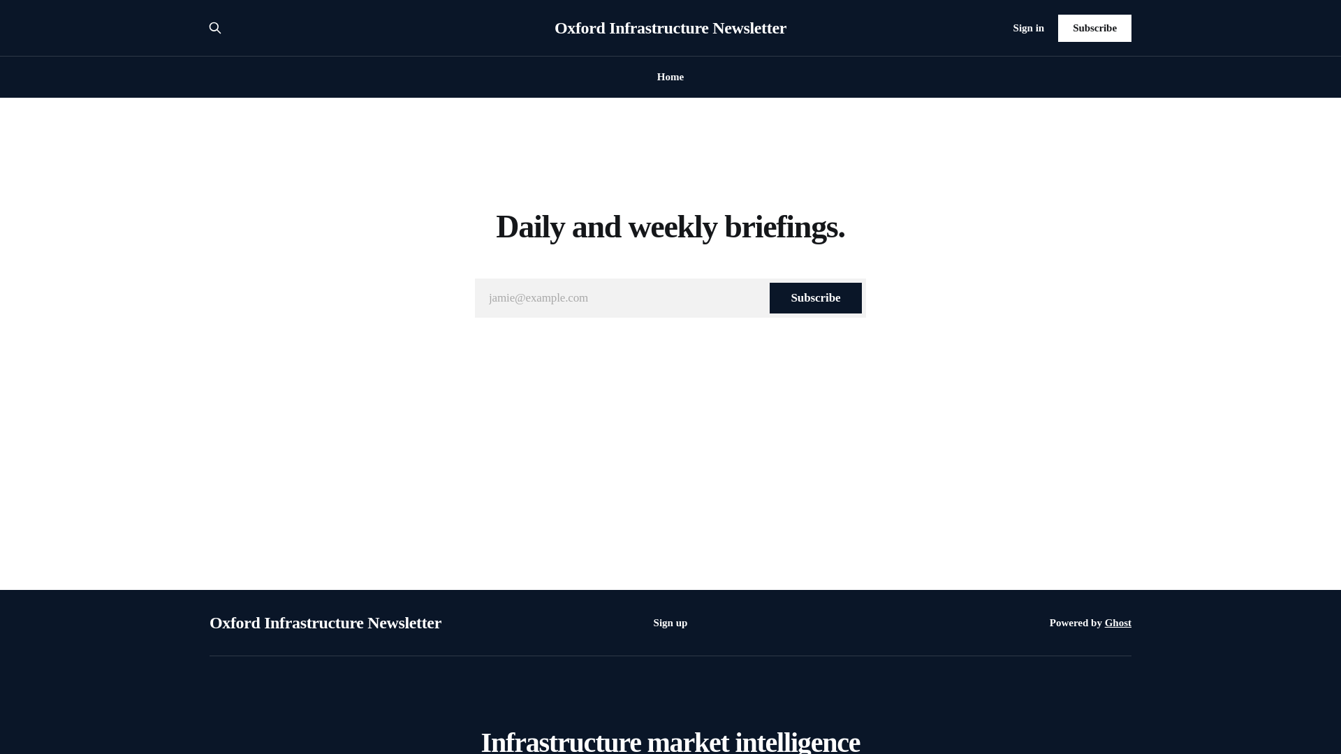 website screenshot of https://oxfordinfrastructure.com/