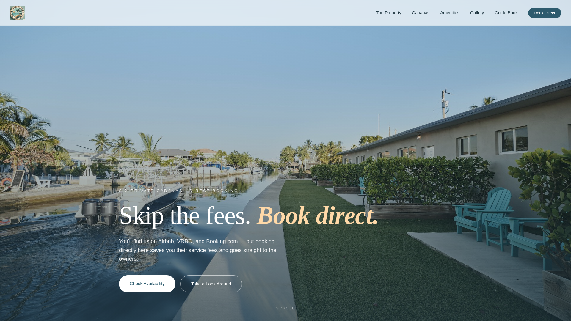 website screenshot of https://waterfrontcabanas.pages.dev/