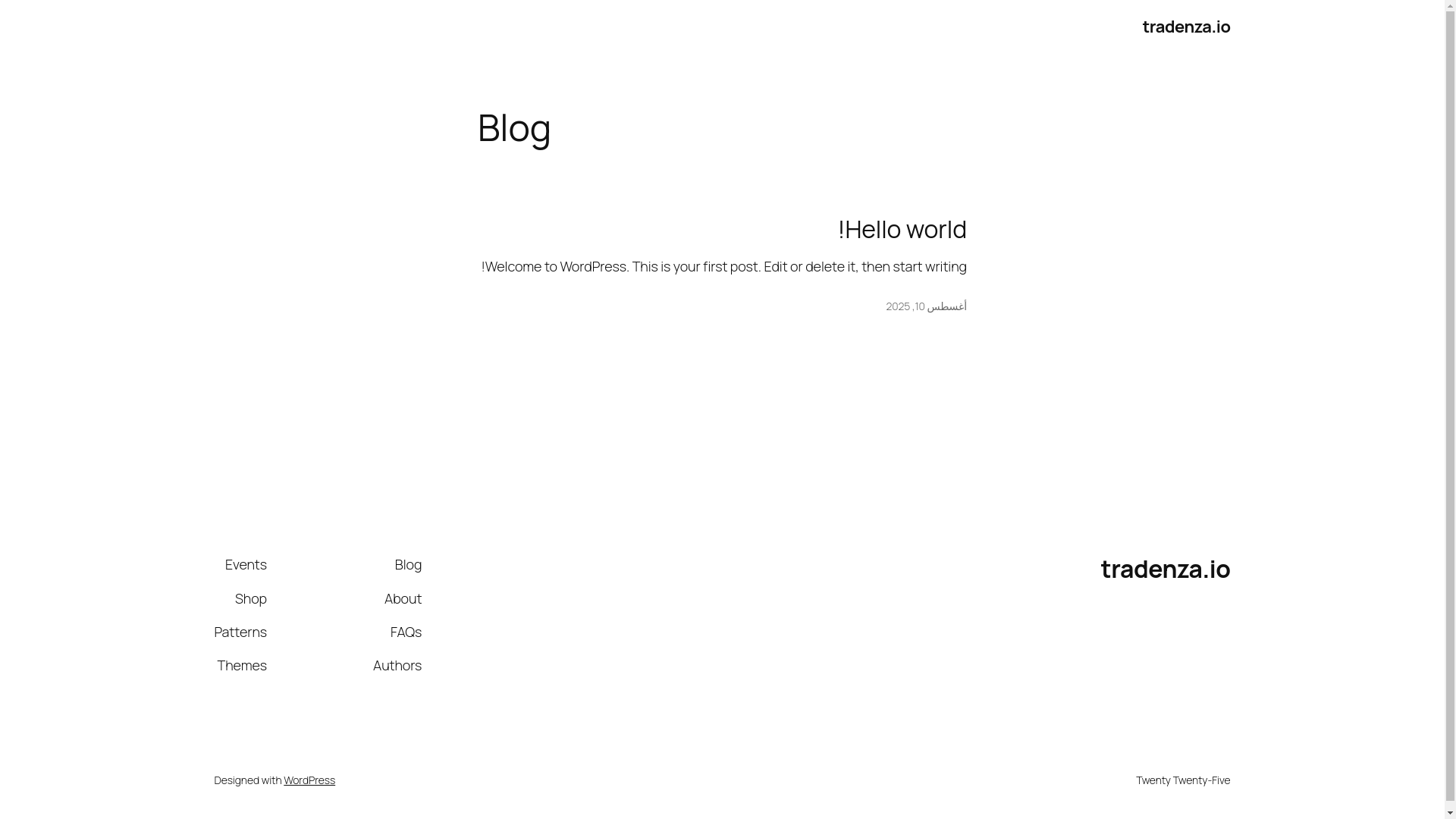 website screenshot of https://tradenza.io/