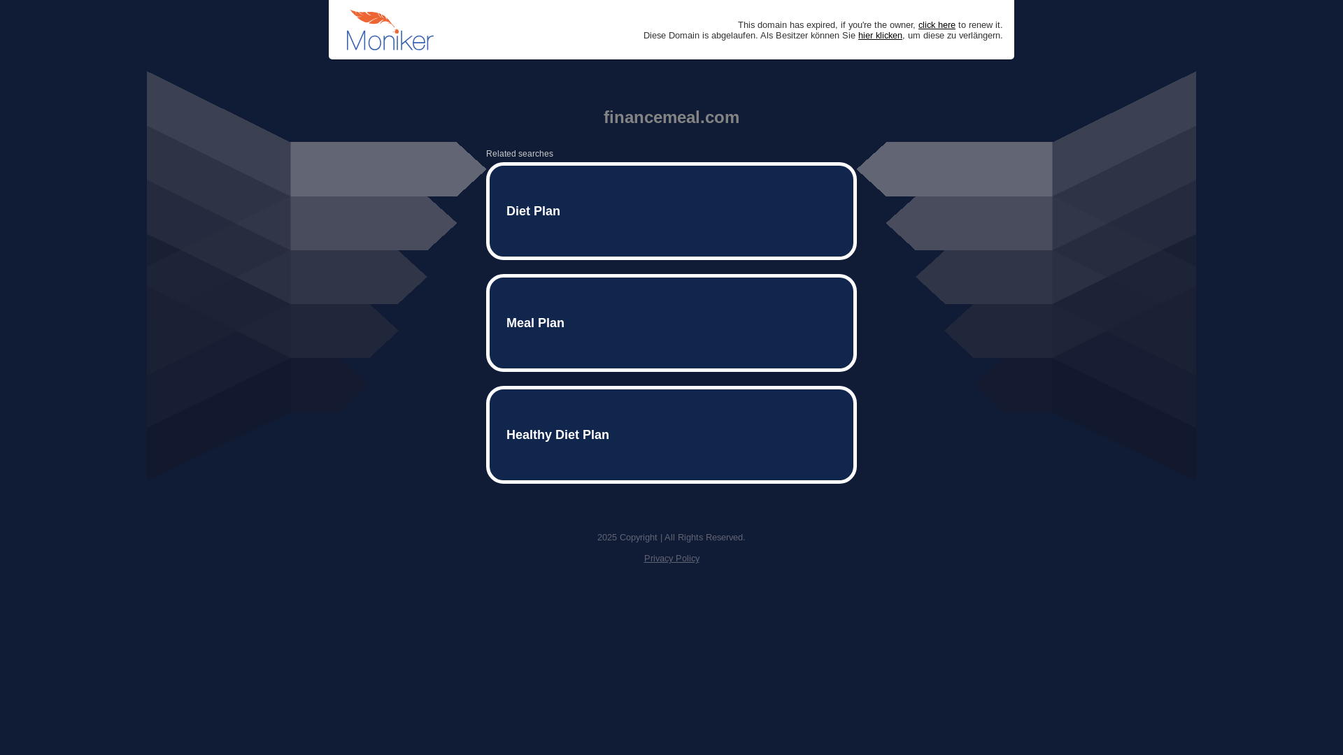 website screenshot of https://financemeal.com/