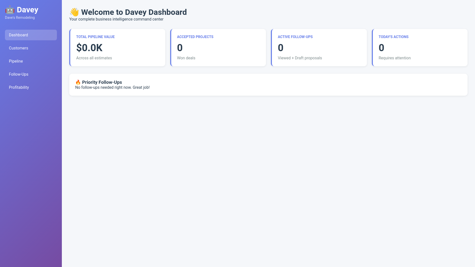 website screenshot of https://davey-dashboard.pages.dev/