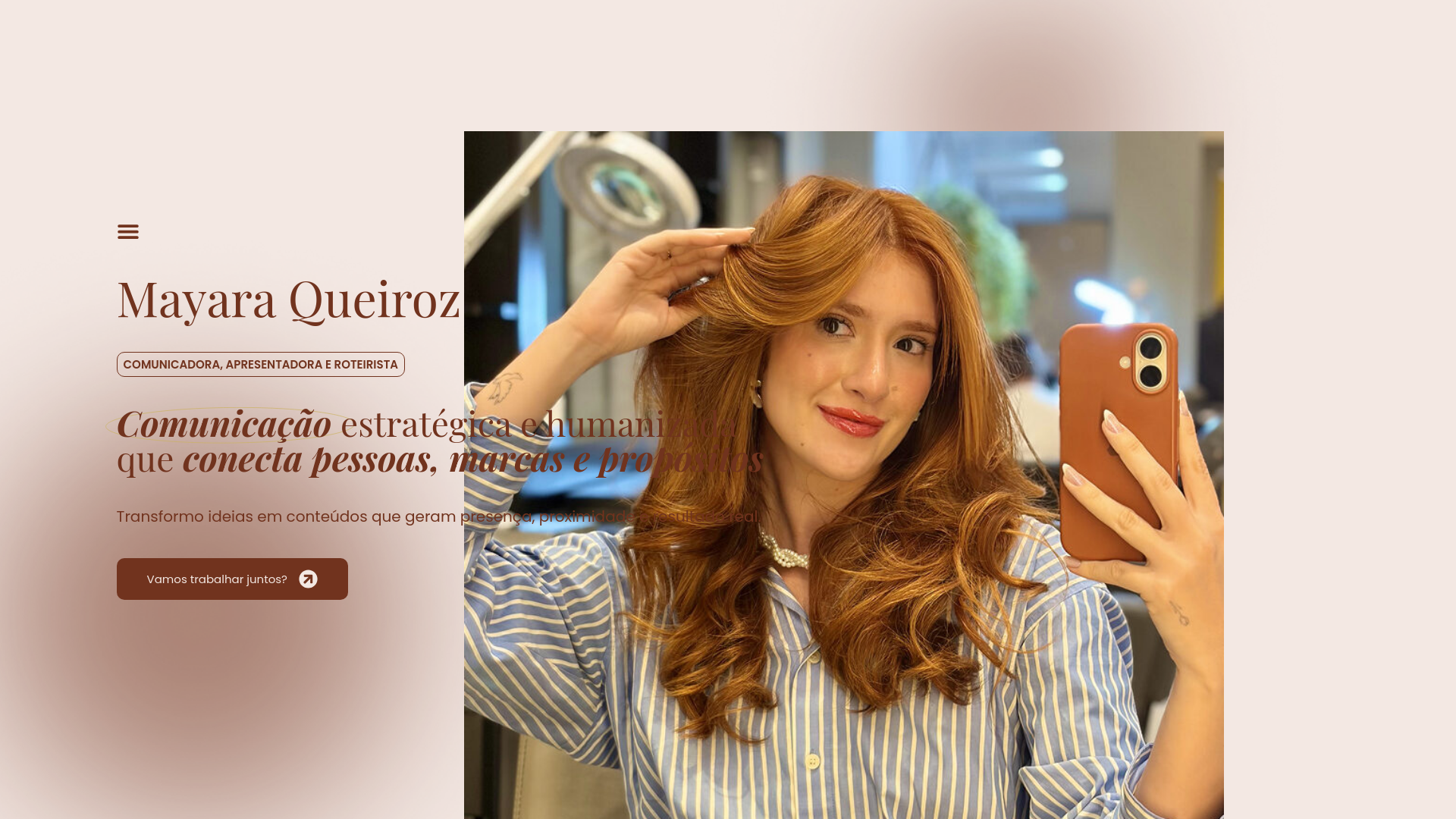 website screenshot of https://mayaramarketing.com.br/