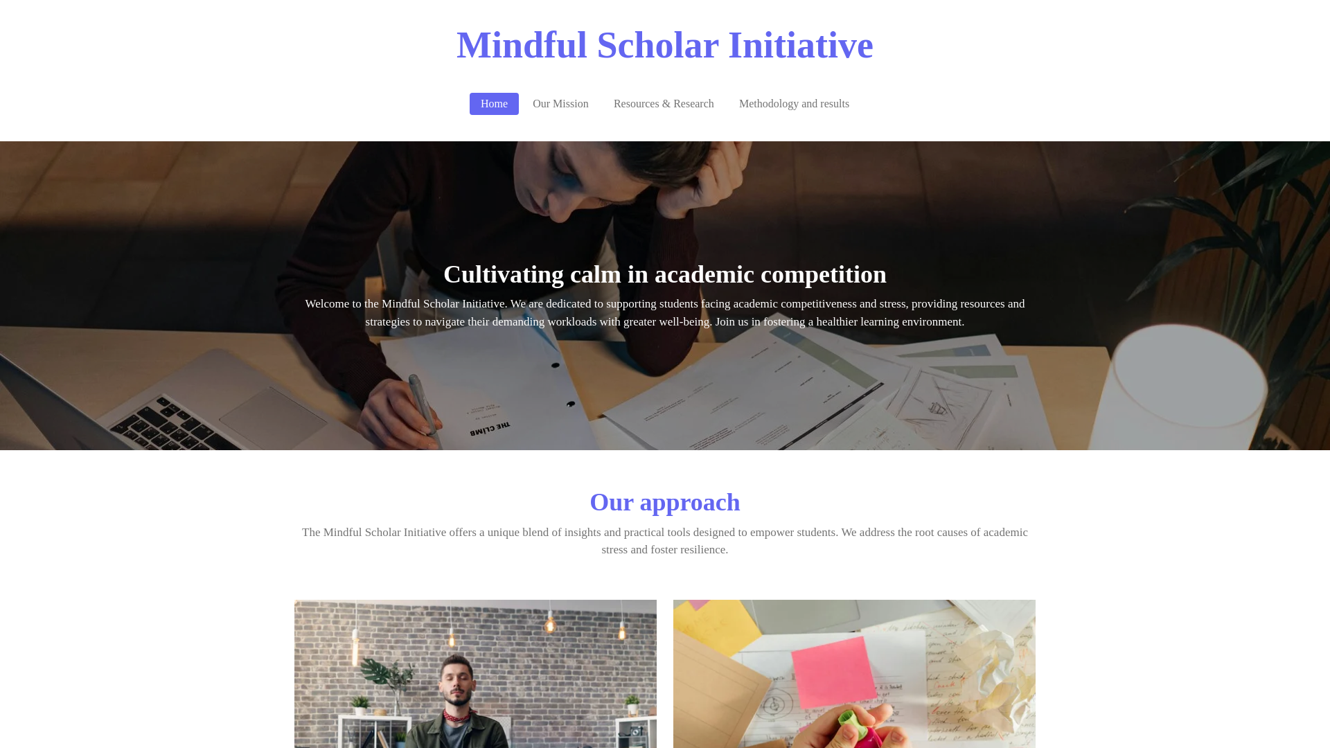 website screenshot of https://mindful-scholar-initiative.com