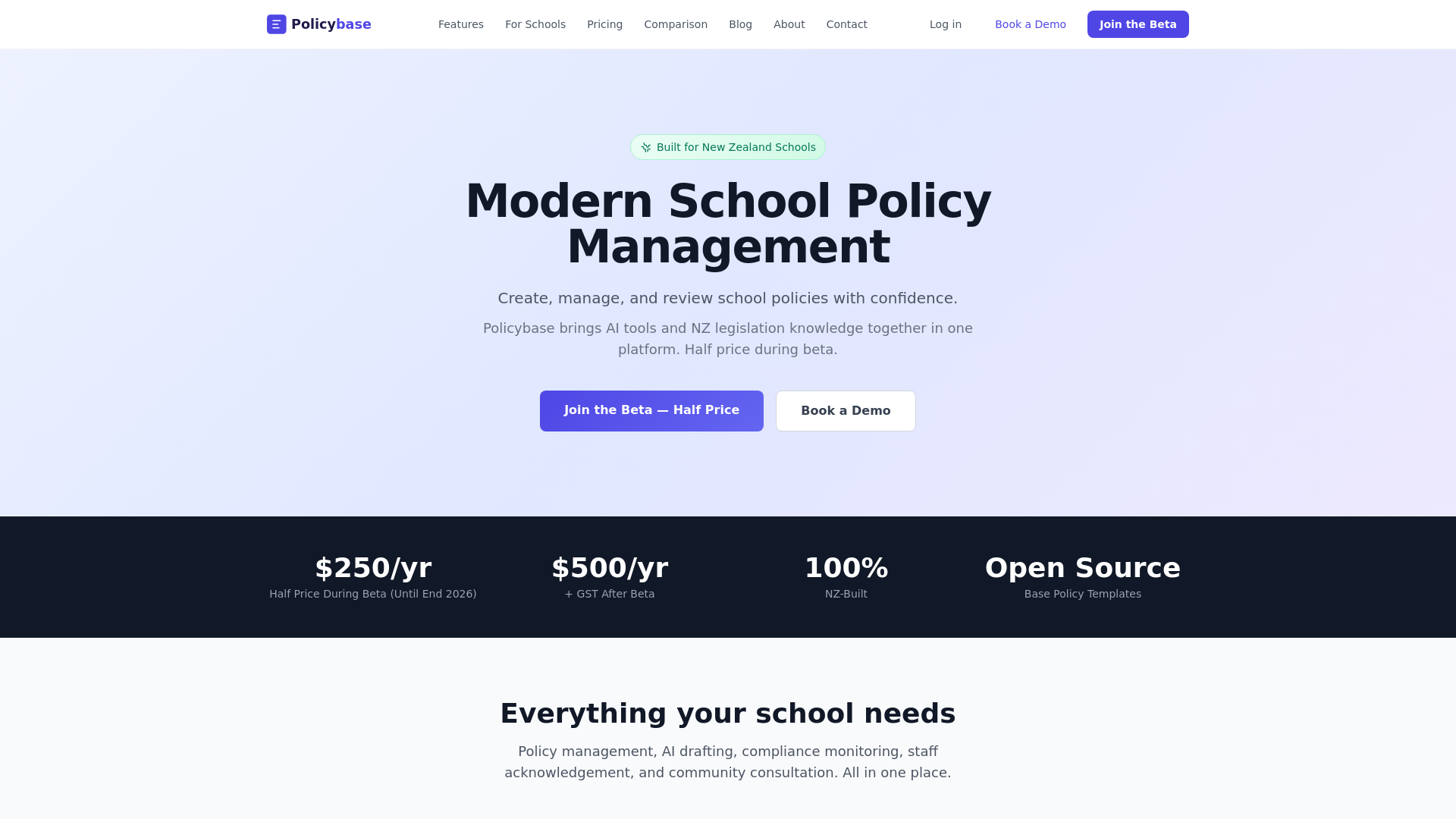 website screenshot of https://policybase-marketing.pages.dev/