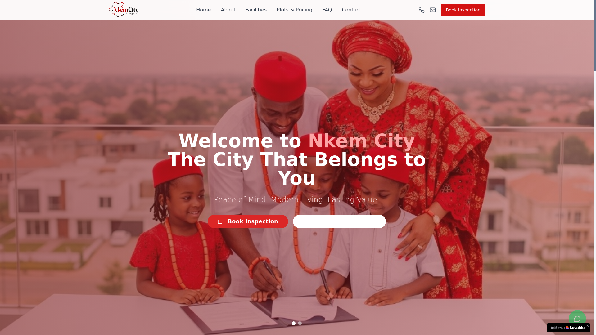 website screenshot of https://nkemcity.com/