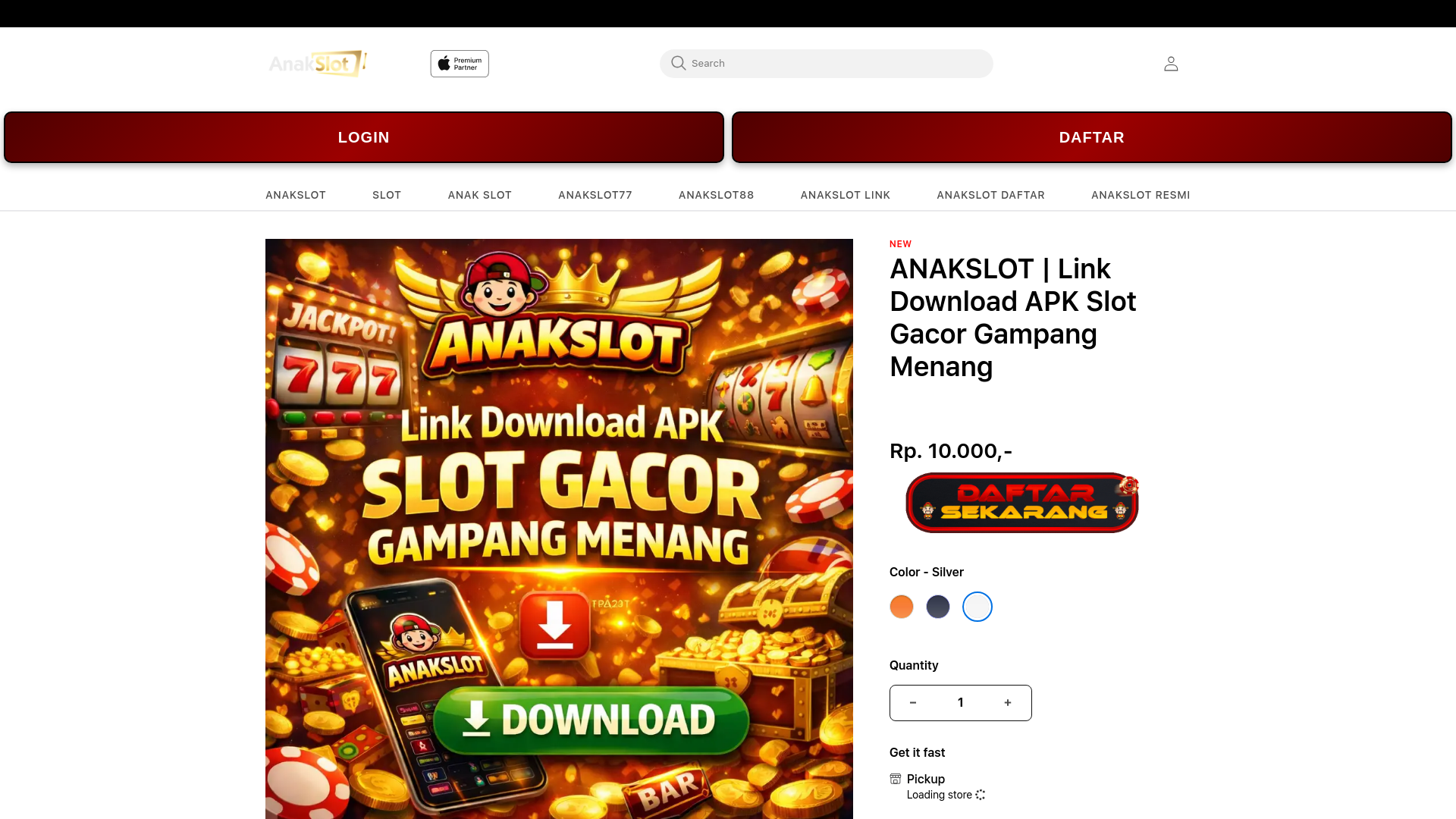 website screenshot of https://anakslot.dev/