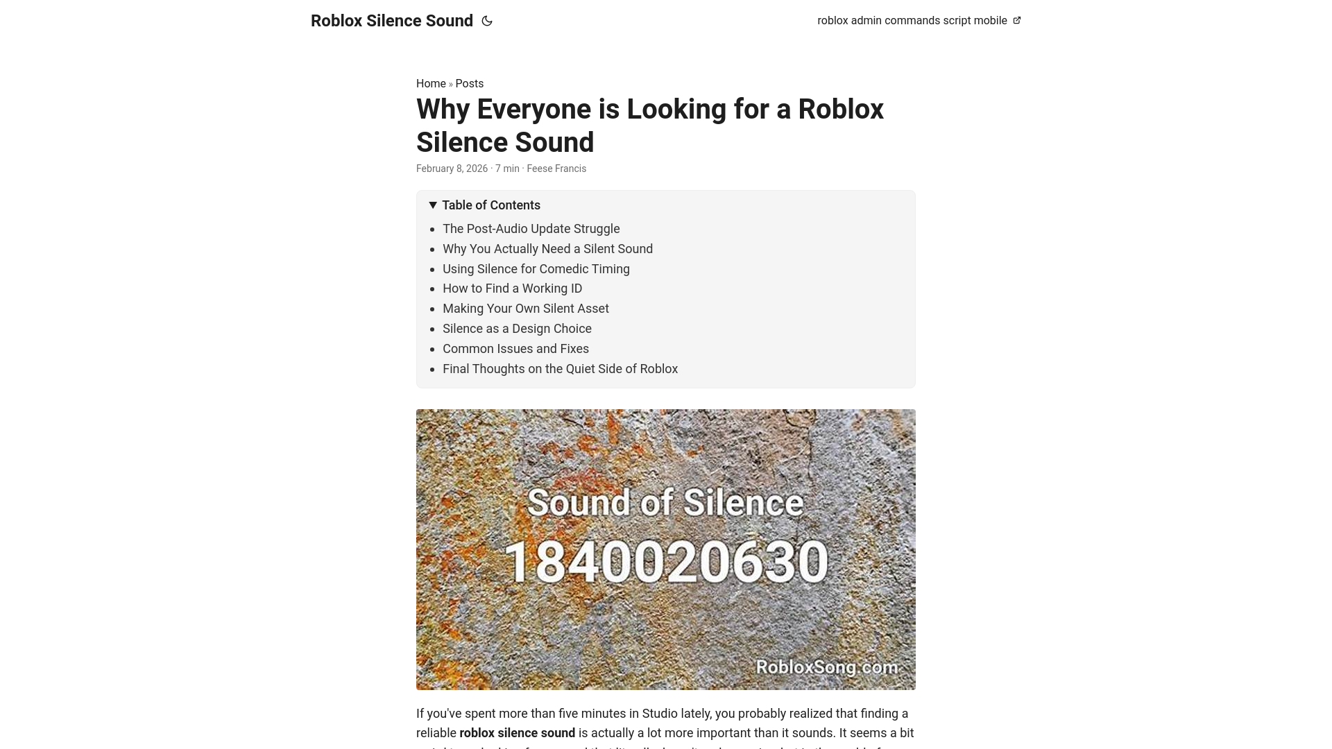 website screenshot of https://roblox-silence-sound.pages.dev/
