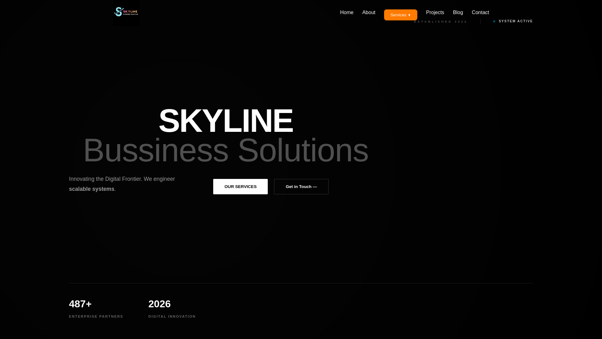 website screenshot of https://skylinebussinesssolutions.com/